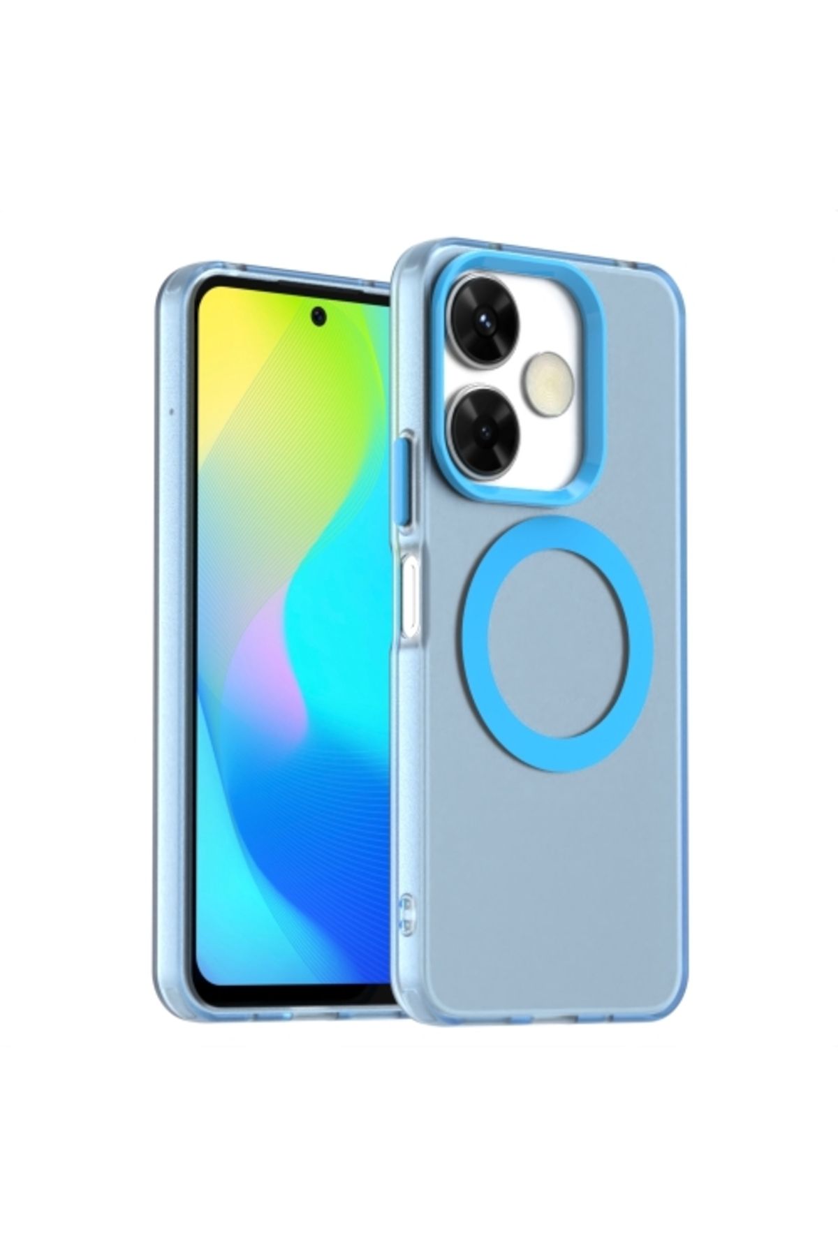 Deppo Trend Xiaomi Redmi Note 13 Uyumlu Kılıf Buzlu Mat Sararmayan Magsafe İçin Uygun Renkli Manyetik Sert Kapak