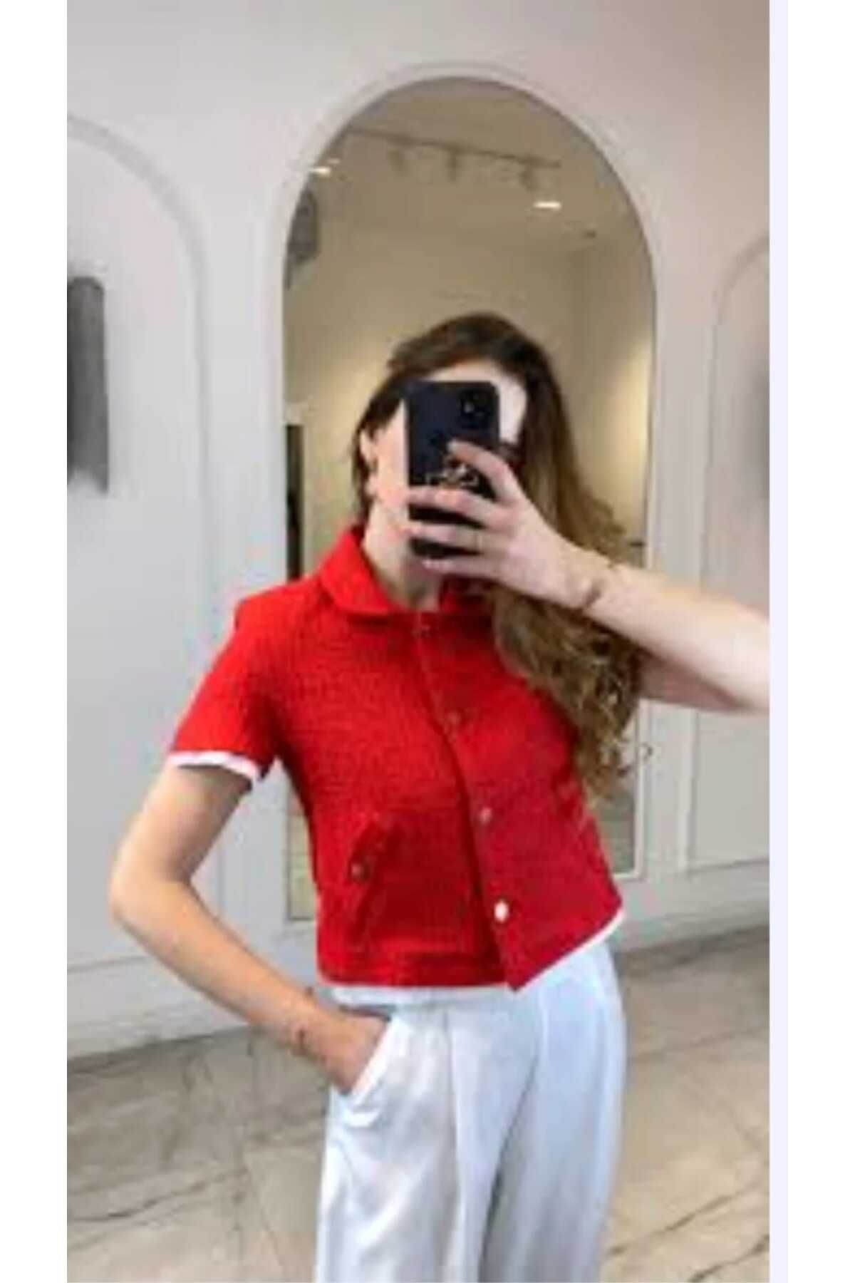 NÜANS MODA KIRMIZI CEKET