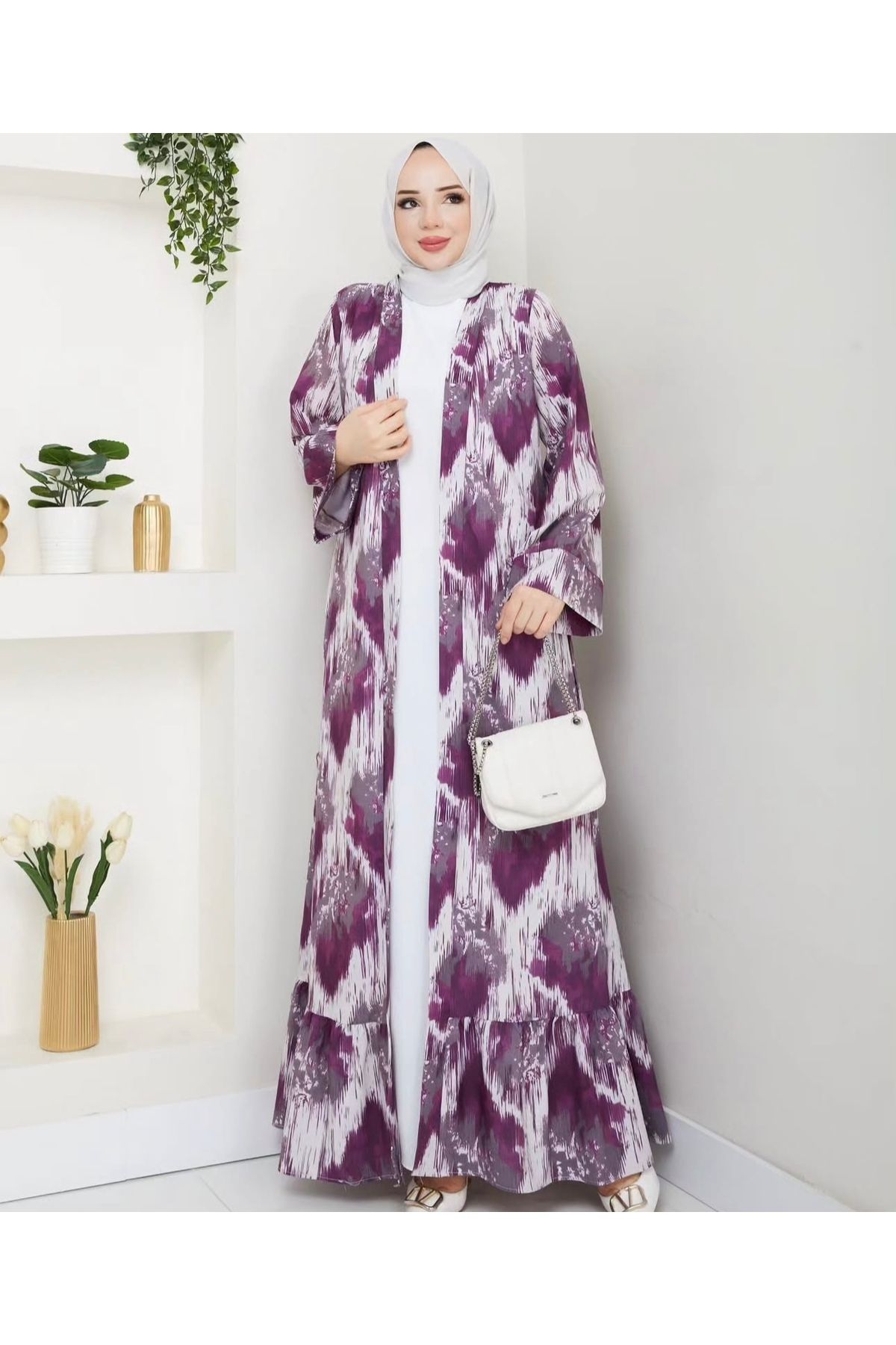 ZemButiik Tesettür renkli abaya kimono