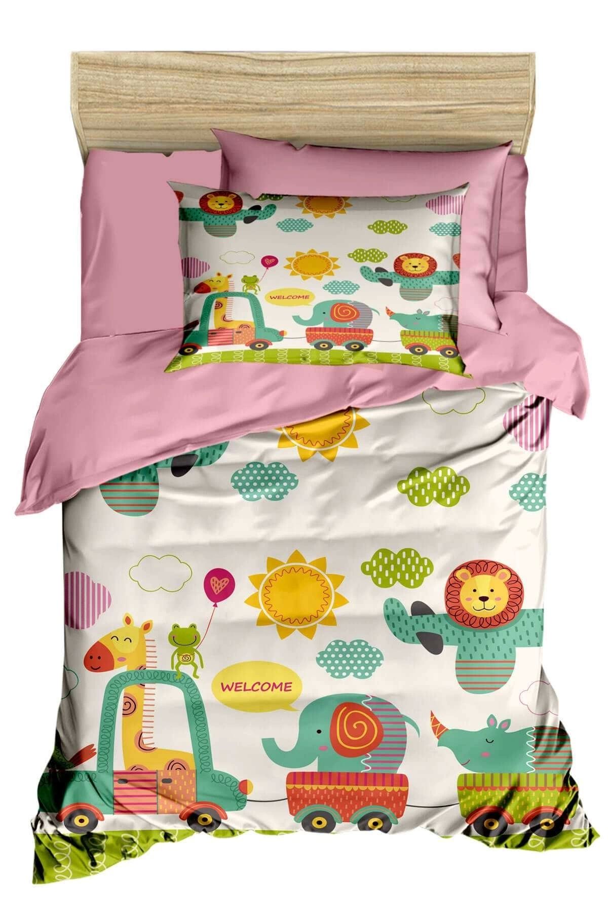 Mira Home Dijital Baskılı 3d Pamuklu Yenidoğan Bebek Nevresim Takımı Welcome Zoo