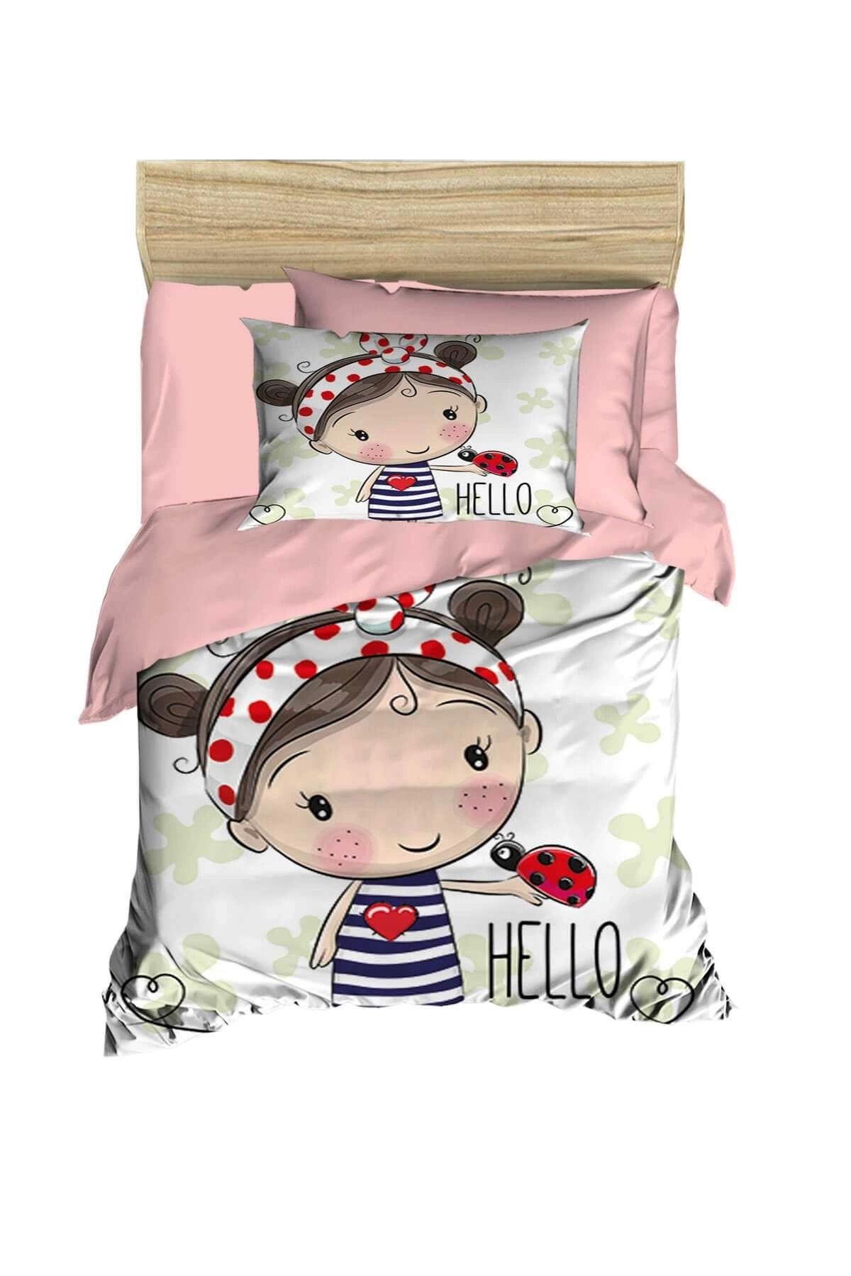 Mira Home Dijital Baskılı 3d Pamuklu Yenidoğan Bebek Nevresim Takımı Hello Girl