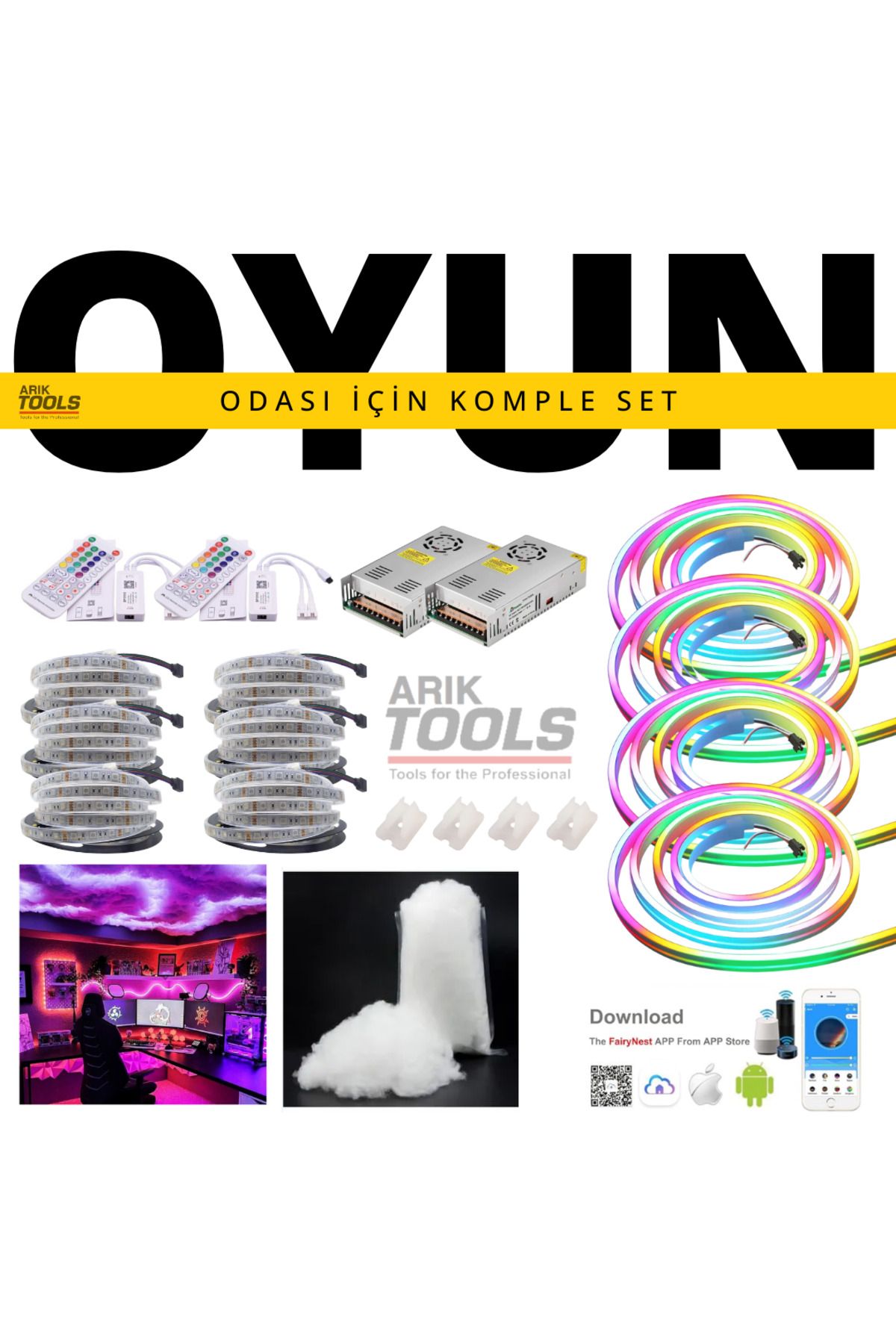 ARIKTOOLS OYUN ODASI KOMPLE LED IŞIK SET FULL SET