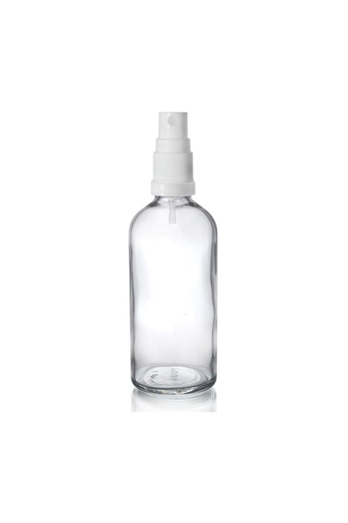 makrobay 100 Ml Beyaz Parmak Sprey Kapaklı Şeffaf Cam Şişe 10 Adet