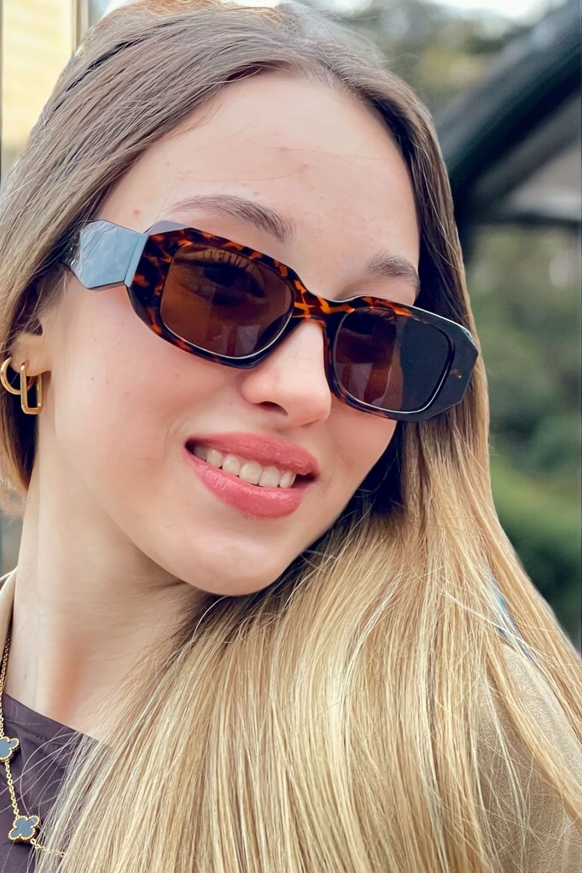 TAKIPORT UV 400 Korumalı Leopar Desenli Degrade Unisex Güneş Gözlüğü