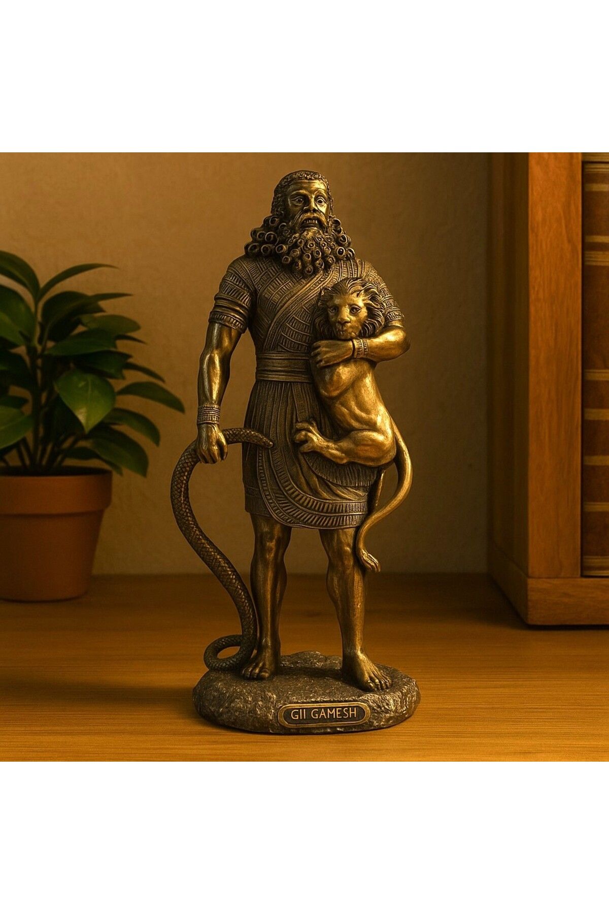 AYDINARTSHOP Veronese Gilgamesh Heykeli – Bronz Mezopotamya Efsanevi Kral Figürü