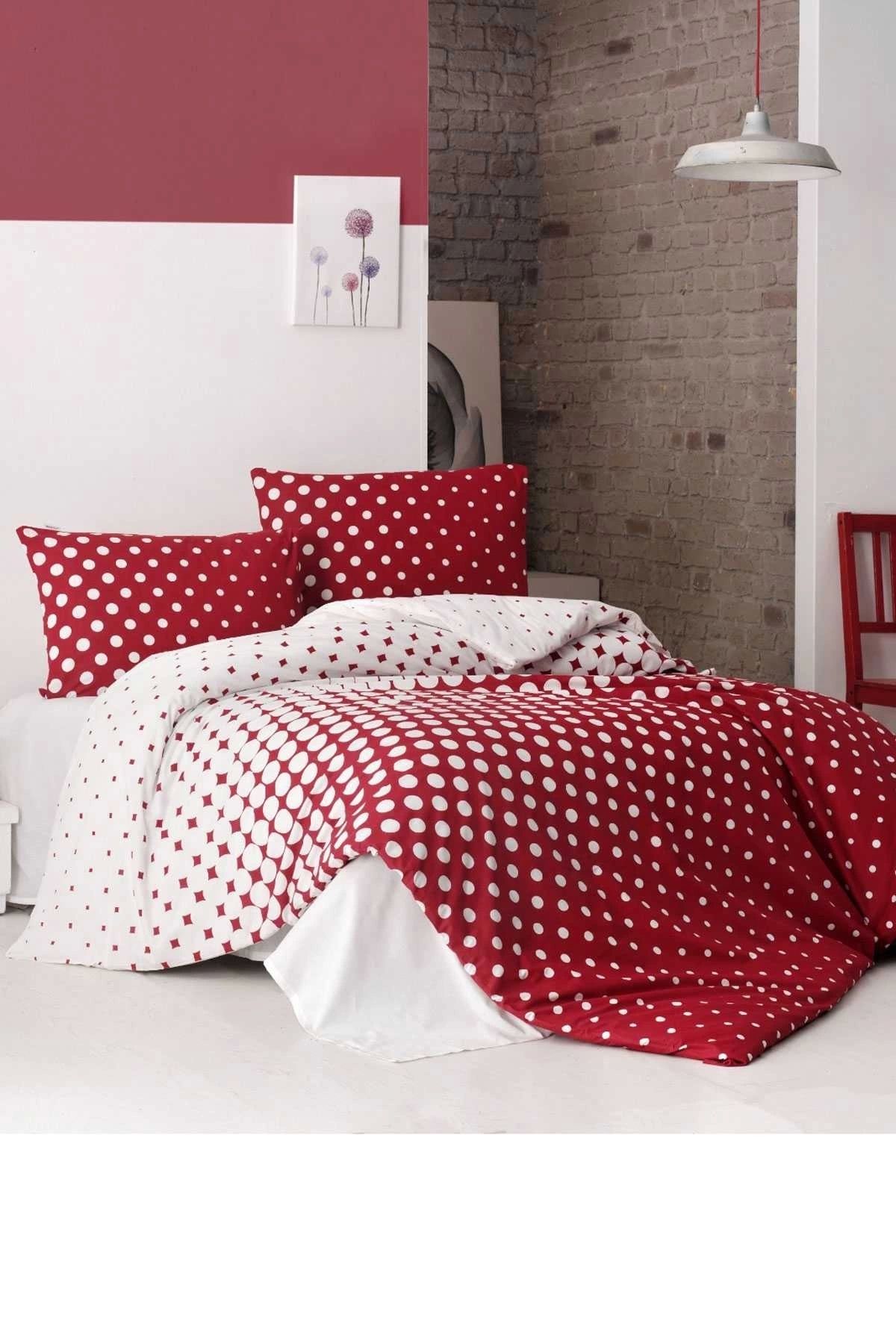Mira Home Çift Kişilik Nevresim Takımı Pamuklu Retro Puantiye