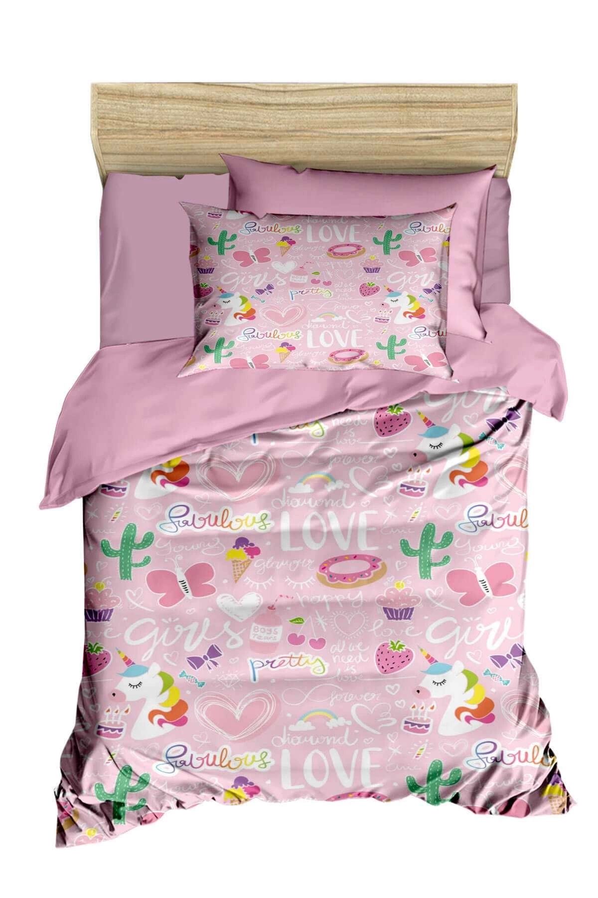 Mira Home Dijital Baskılı 3d Pamuklu Yenidoğan Bebek Nevresim Takımı Girl Love
