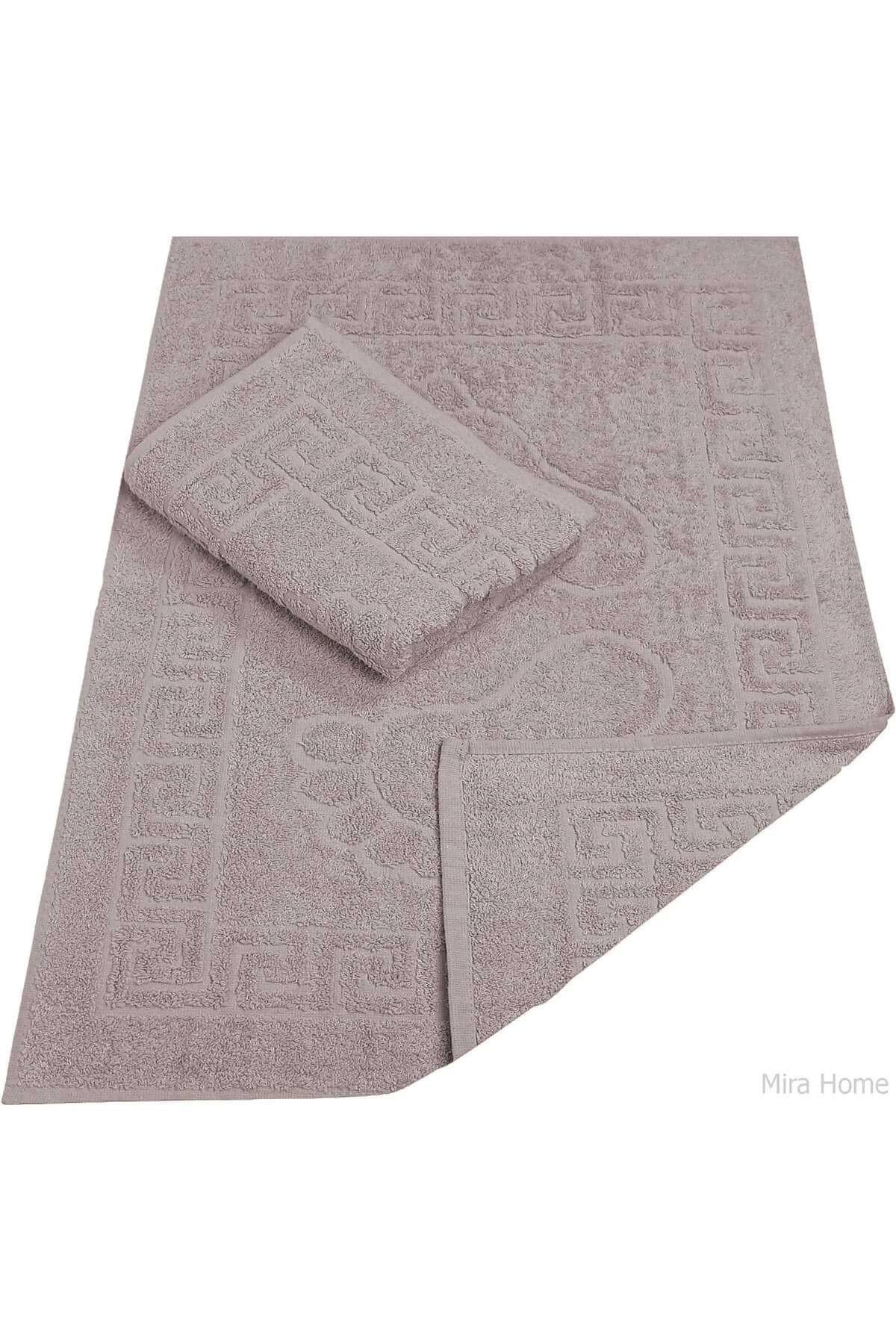 Mira Home 2 Li Banyo Ayak Havlusu %100 Pamuk 50X70 Cm Menesch Mürdüm