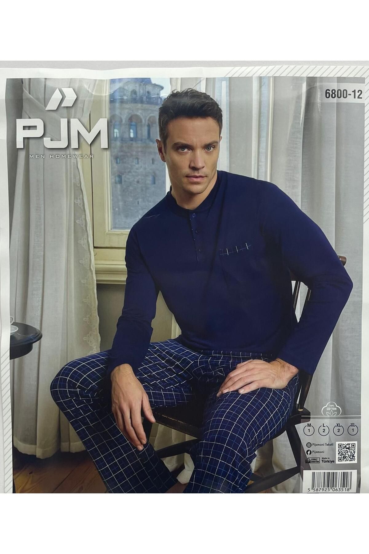Pijaman ERKEK LACİVERT UZUN PİJAMA TAKIMI