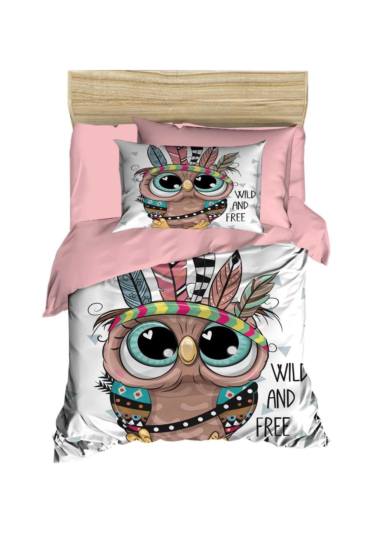 Mira Home Yenidoğan Kız Bebek Nevresim Takımı %100 Pamuklu Wild and Free