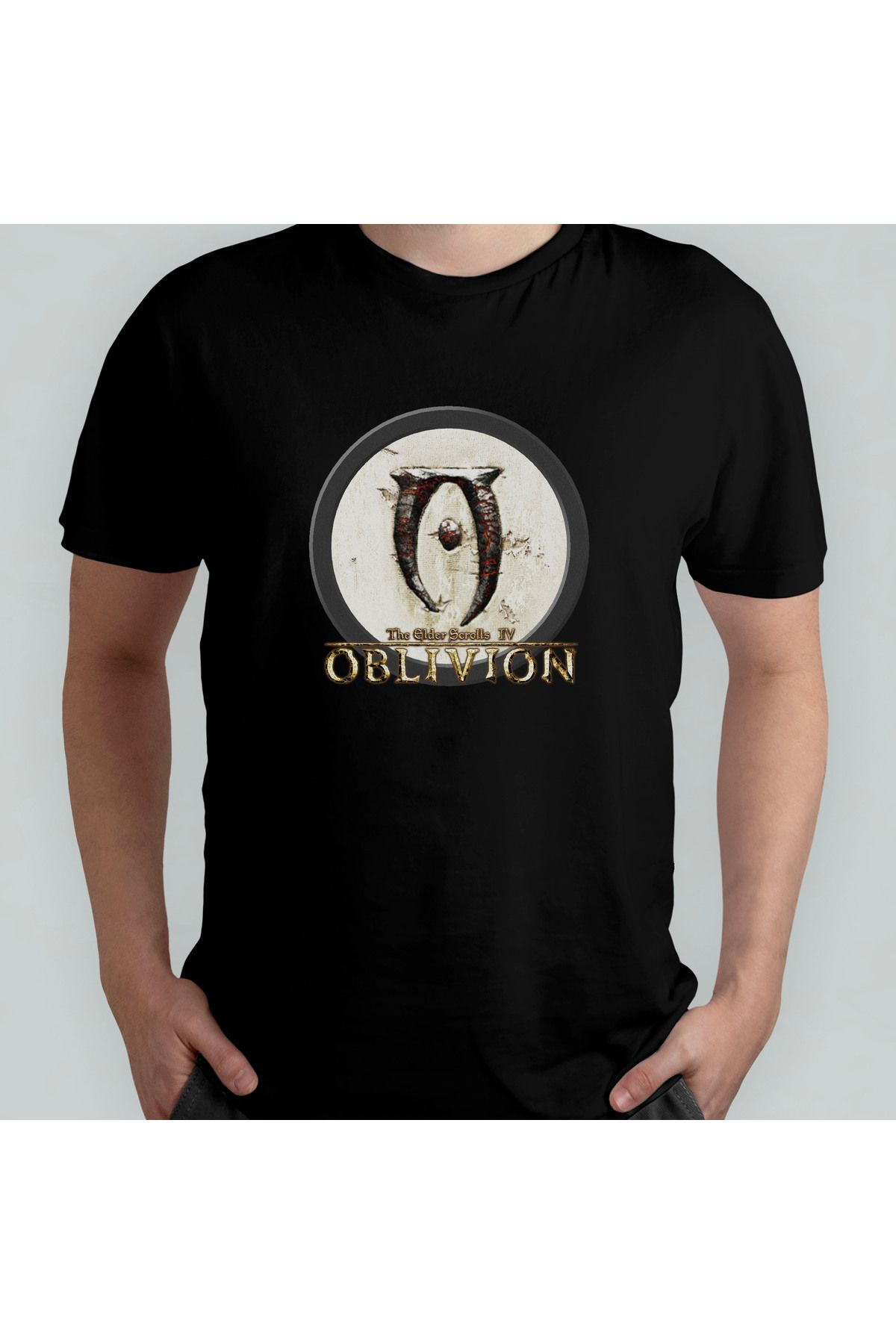 Pixxa The Elder Scrolls Oblivion Unisex %100 Pamuklu Bisiklet Yaka T-Shirt Model 2