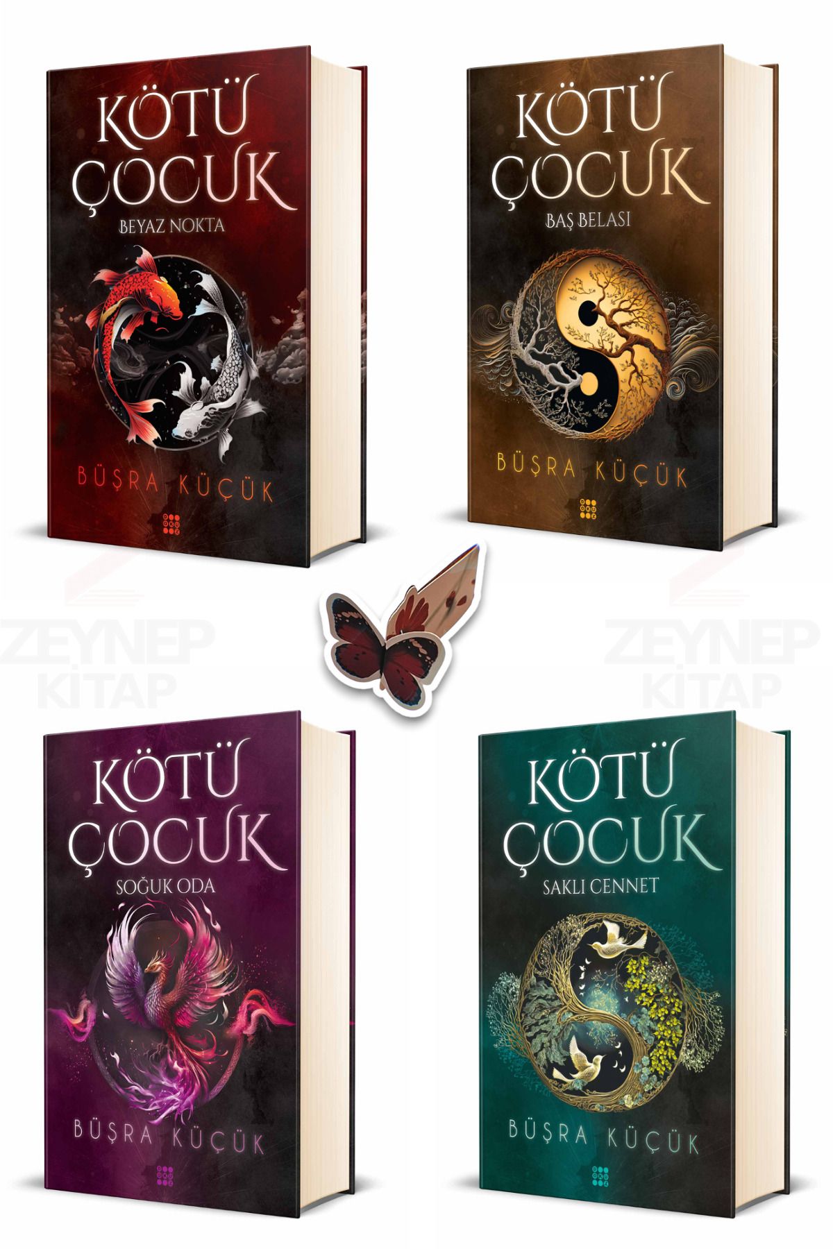 Dokuz Yayınları Kötü Çocuk 4 Kitap Set(CİLTLİ)Özel Tasarım Kelebek Ayraç Hediye