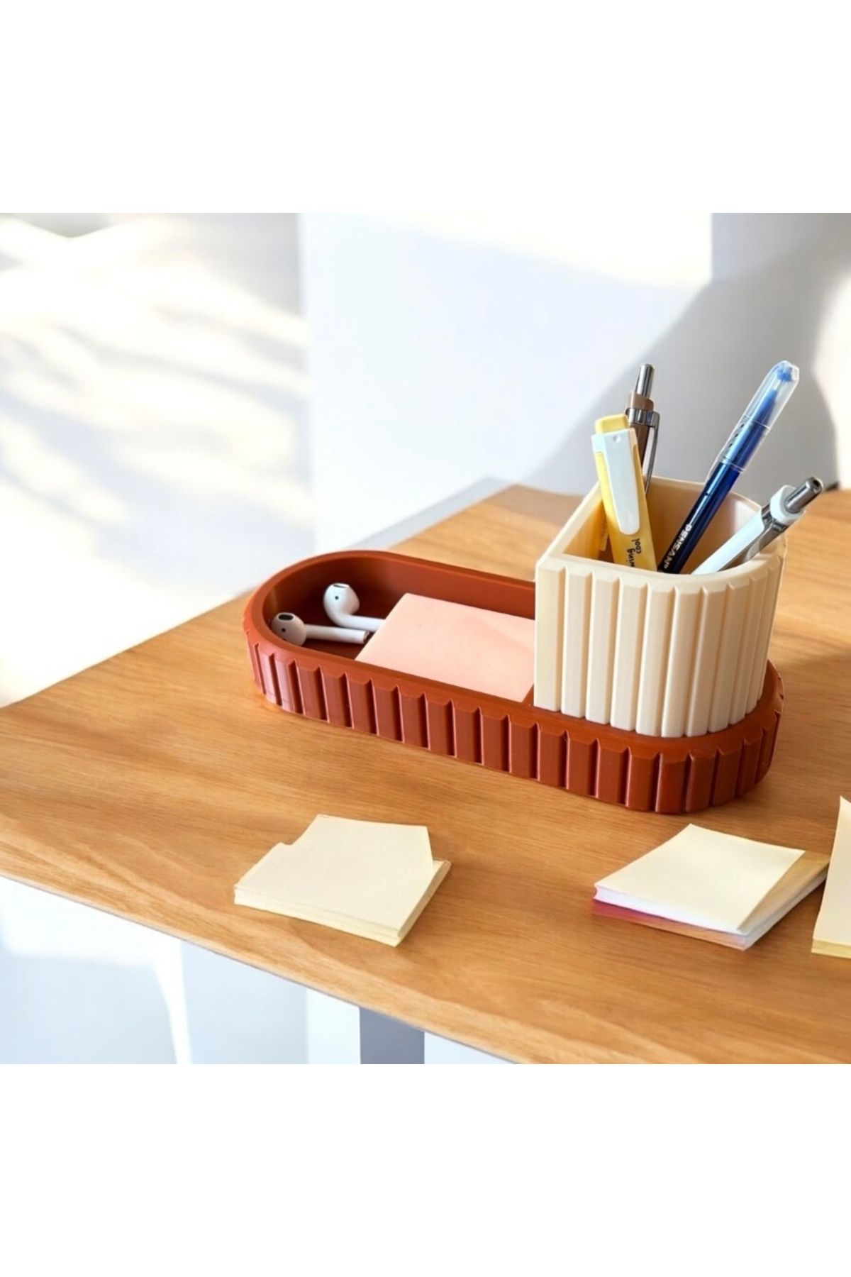 Dekor İki Bölmeli Modern Masa Üstü Organizer – 22x8x9 cm