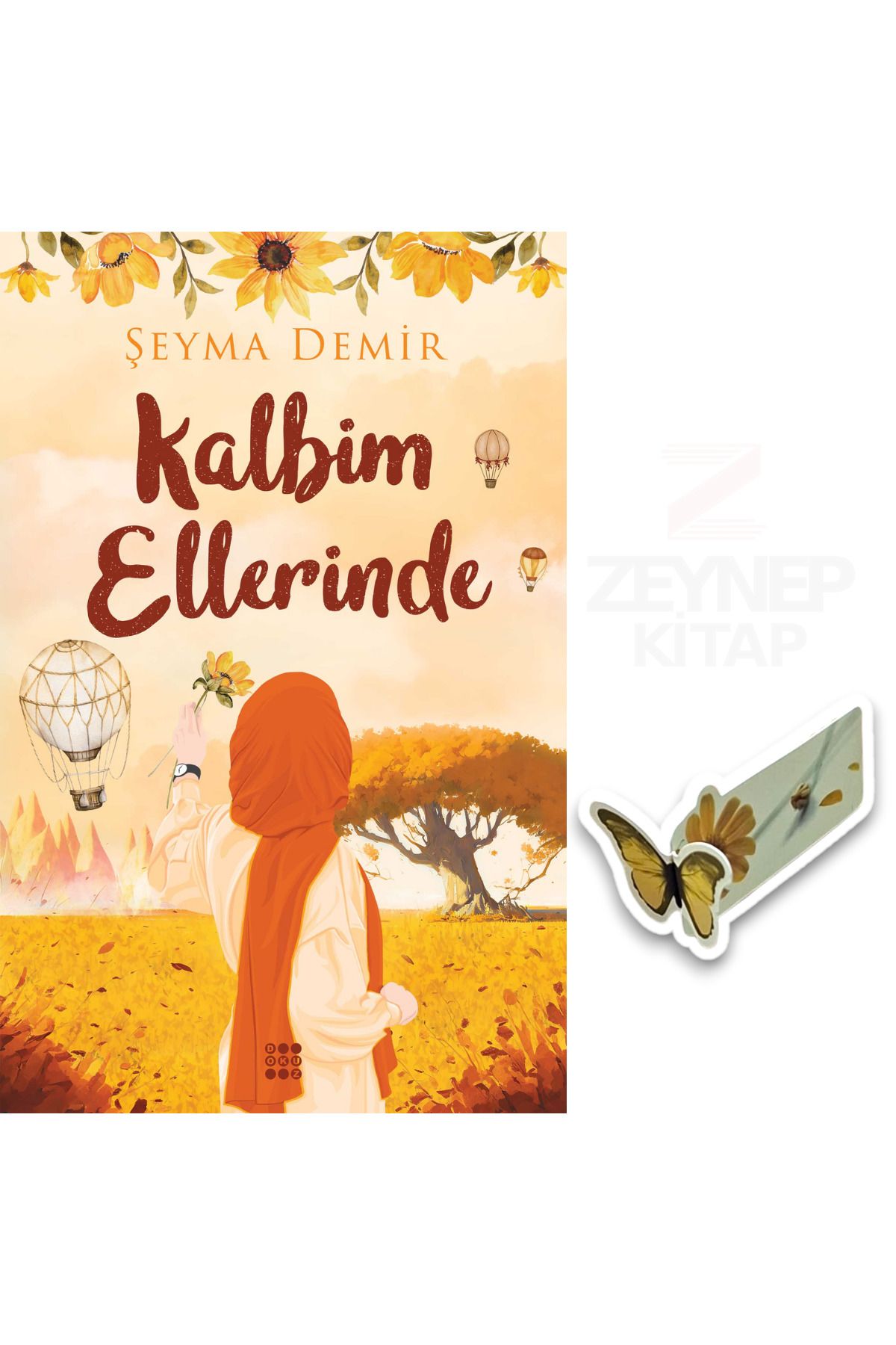 Dokuz Yayınları Kalbim Ellerinde(KARTONKAPAK)Özel Tasarım Kelebek Ayraç Hediye