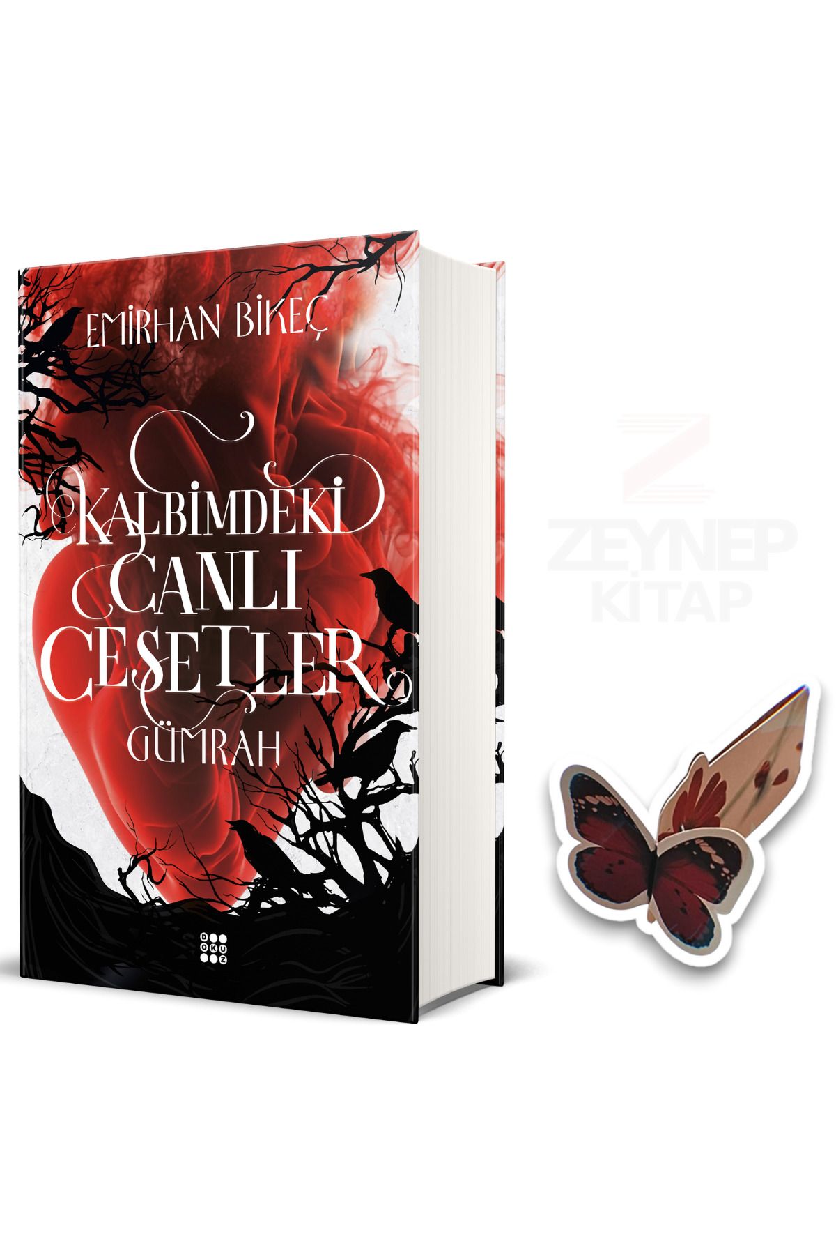 Dokuz Yayınları Kalbimdeki Canlı Cesetler(CİLTLİ)Özel Tasarım Kelebek Ayraç Hediye