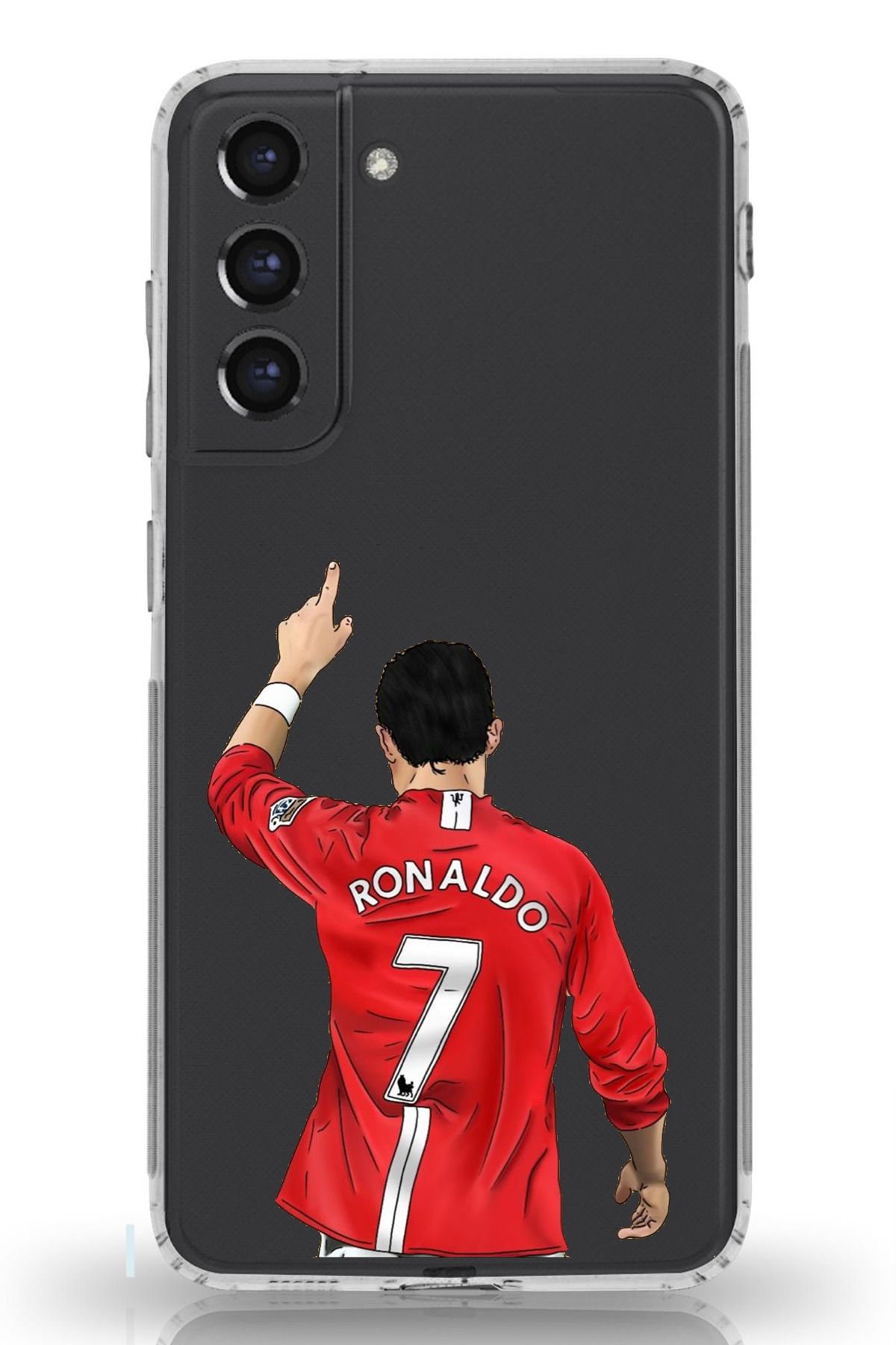 TechTree Galaxy S21 FE Uyumlu C. Ronaldo Forma Tasarımlı Şeffaf Silikon Kılıf