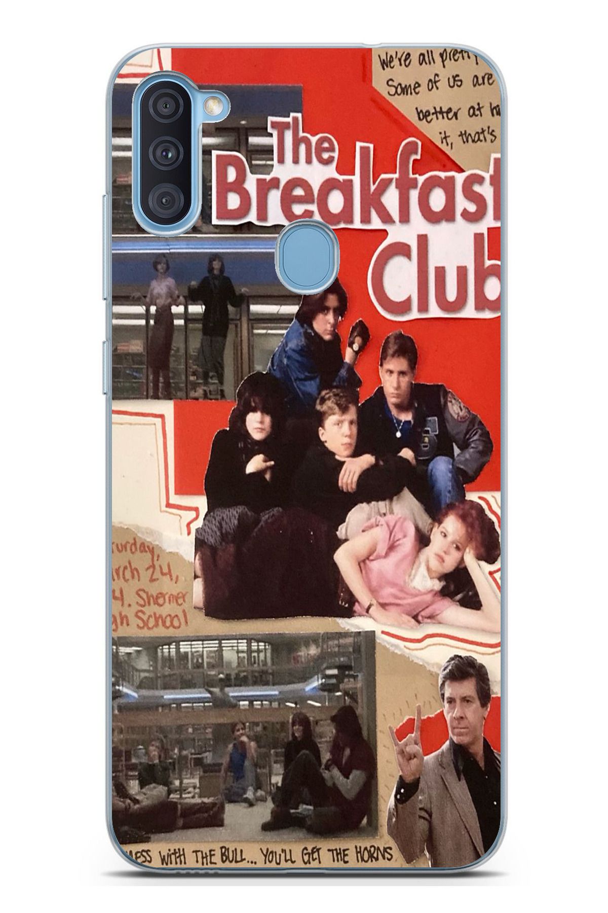 TechTree Galaxy A11 - M11 Uyumlu Kahvaltı Kulübü - The Breakfast Club Tasarımlı Şeffaf Silikon Kılıf