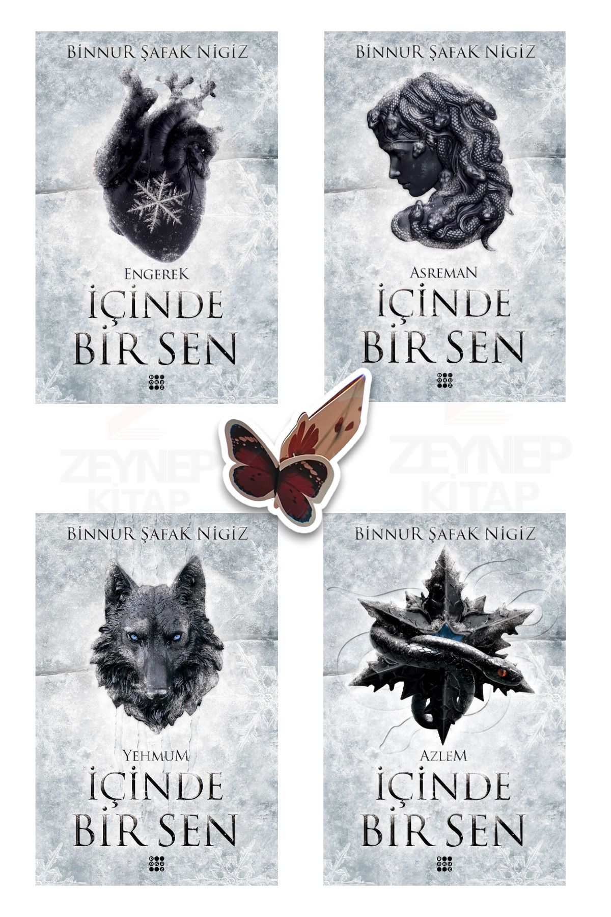 Dokuz Yayınları İçinde Bir Sen(Engerek-Asreman-Yehmum-Azlem)(CİLTLİ)Özel Tasarım Kelebek Ayraç