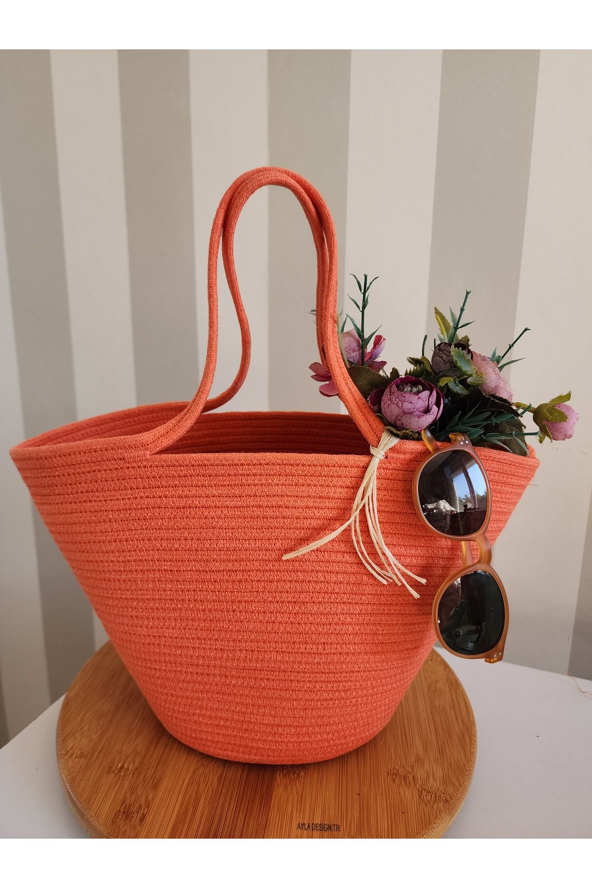 Yektayla El yapımı mini plaj çantası, günlük çanta, el çantası, tasarım çanta 22×40