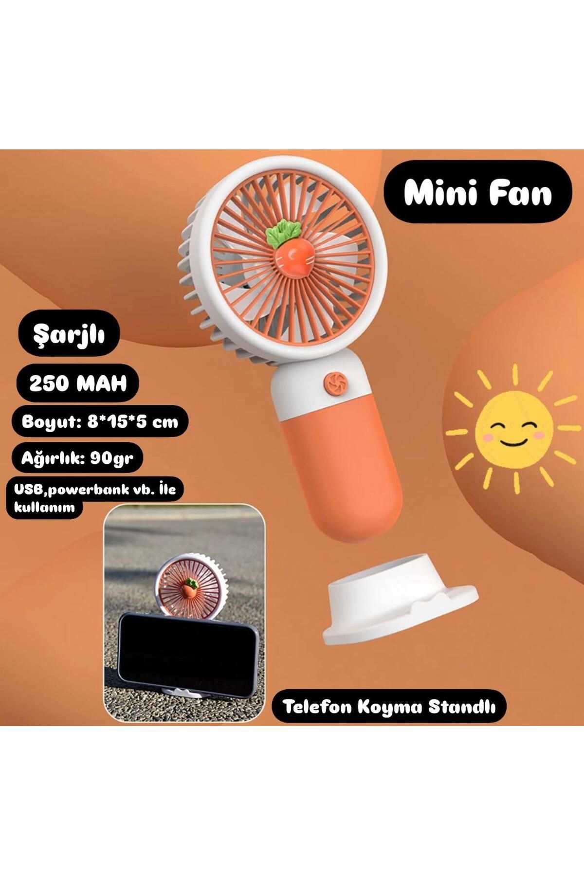 WASHA Taşınabilir Fan Soğutucu Mini Vantilatör Klima Güçlü Serinletici Şarjlı Masa Üstü Sessiz Standlı