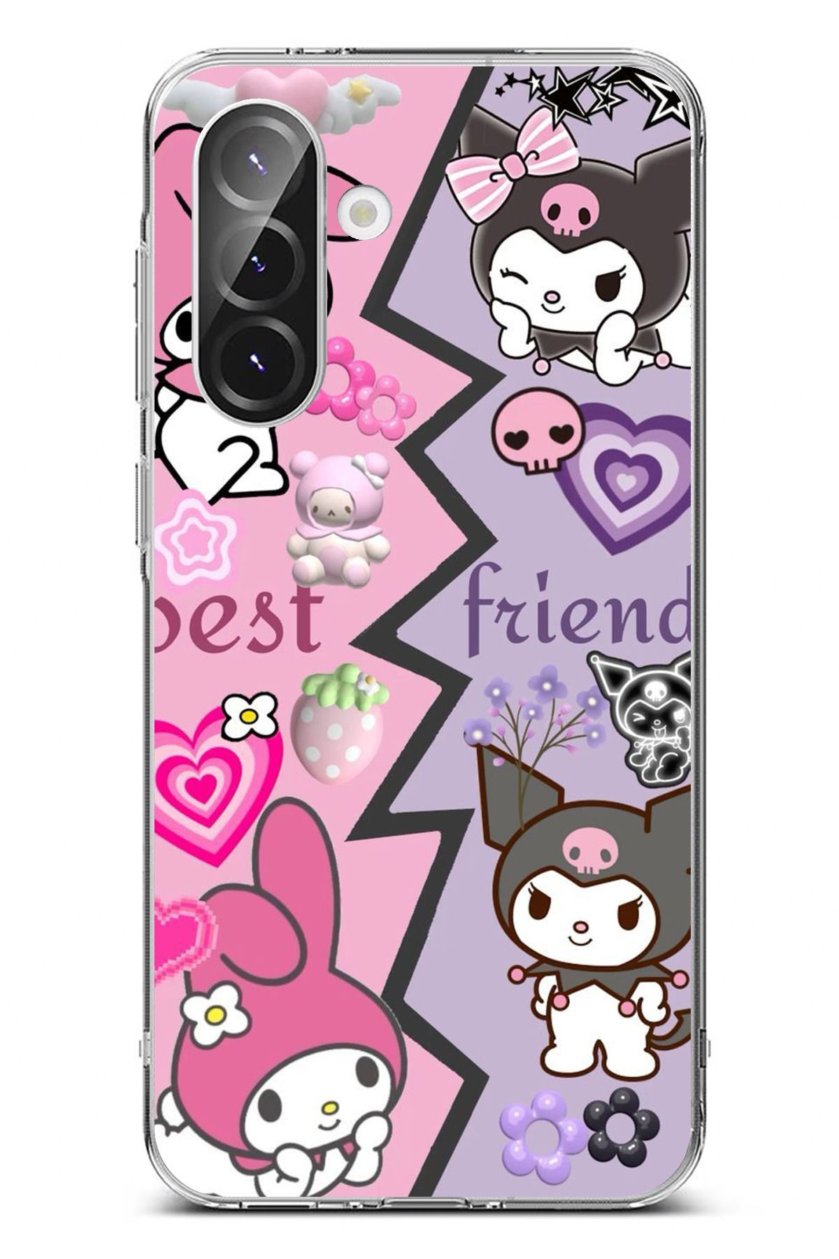 TechTree Galaxy A36 Uyumlu Best Friend Tasarımlı Şeffaf Silikon Kılıf