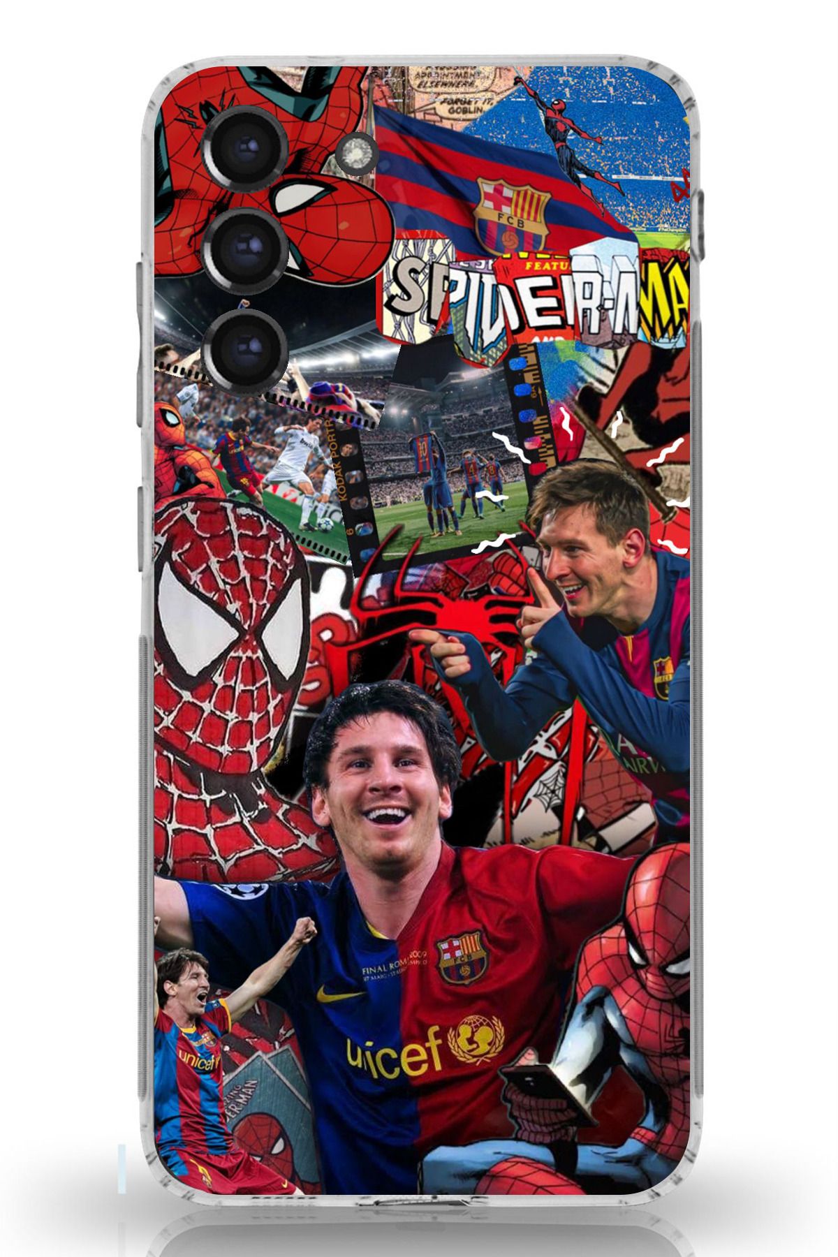 TechTree Galaxy S21 FE Uyumlu Messi Kolaj Şeffaf Silikon Kılıf