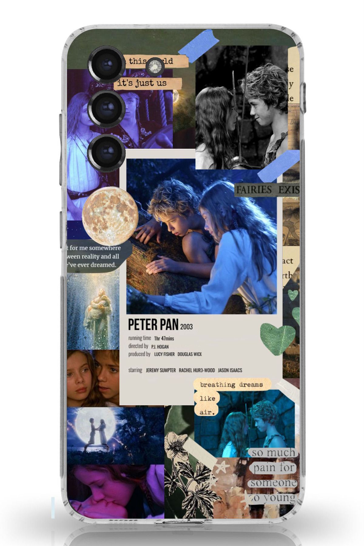 TechTree Galaxy S21 FE Uyumlu Peter Pan Çıkartma Tasarımlı Şeffaf Silikon Kılıf