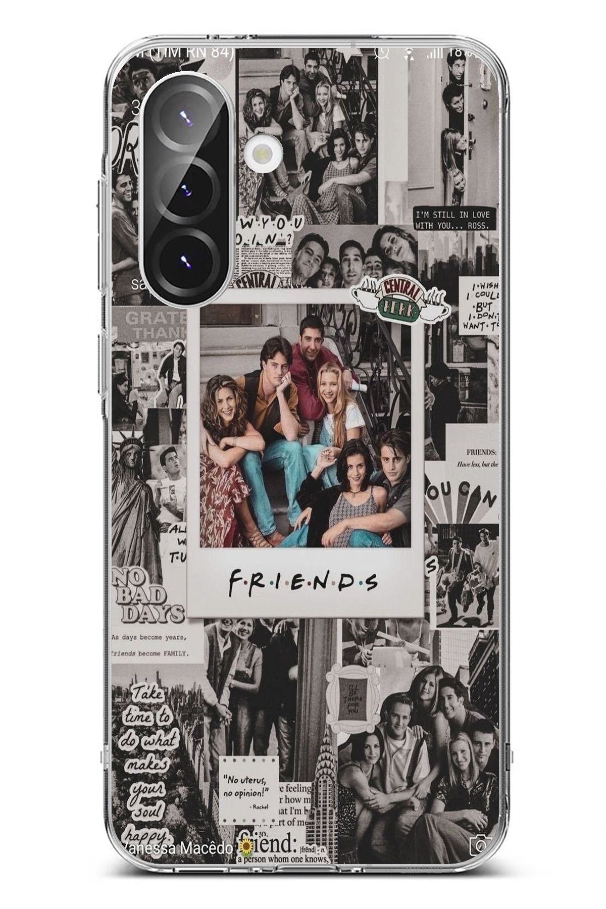 TechTree Galaxy A56 Uyumlu Friends Nostalji Tasarımlı Tasarımlı Şeffaf Silikon Kılıf