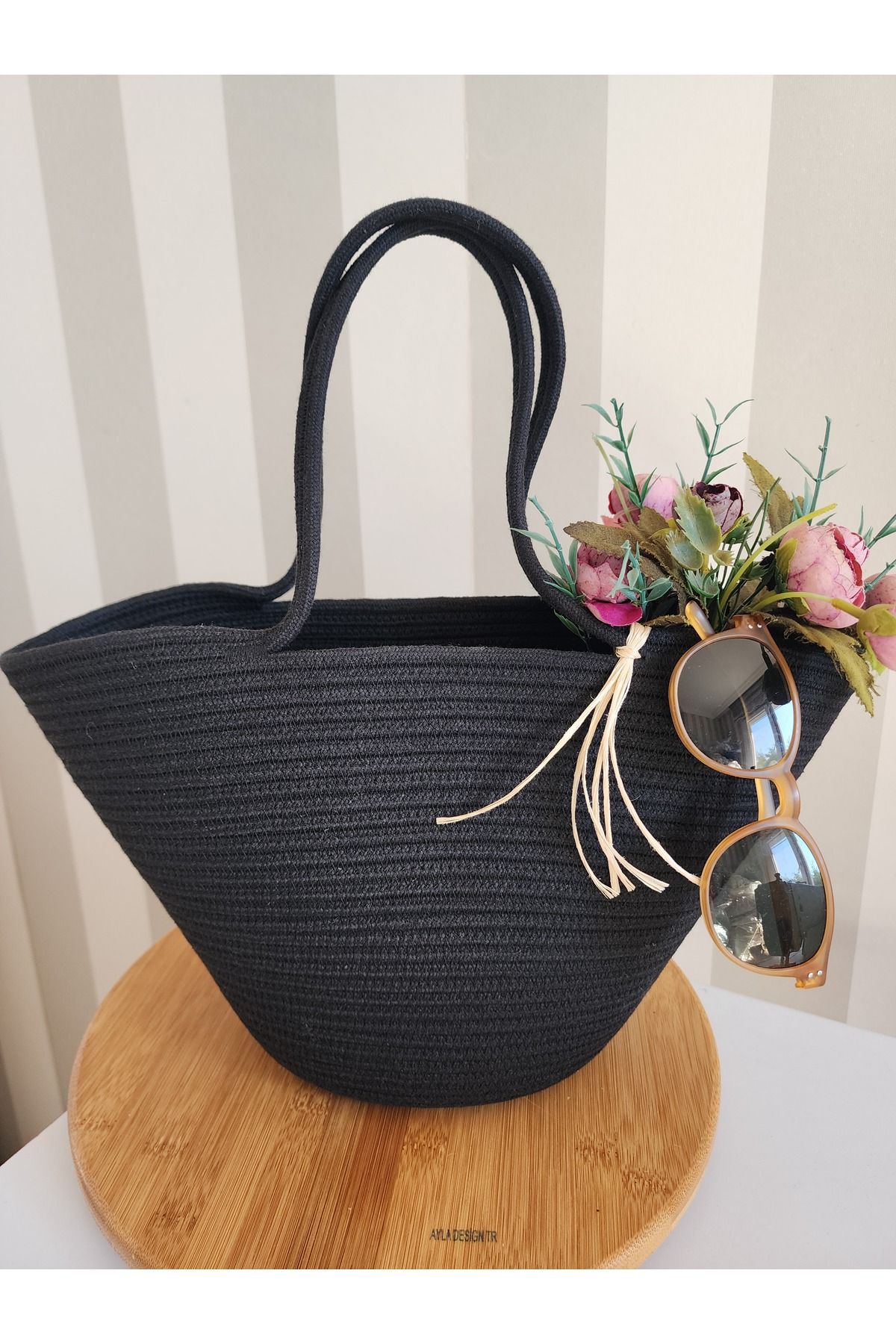 Yektayla El yapımı mini plaj çantası, günlük çanta, el çantası, tasarım çanta 22×40