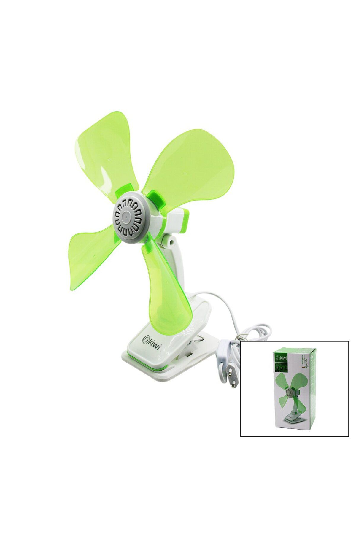 Light up KİWİ KFAN-7604 2İN1= MANDALLI - MASA ÜSTÜ VANTİLATÖR 180° AKROBAT9W - ÇAP: 32CM 4-RENKLİ