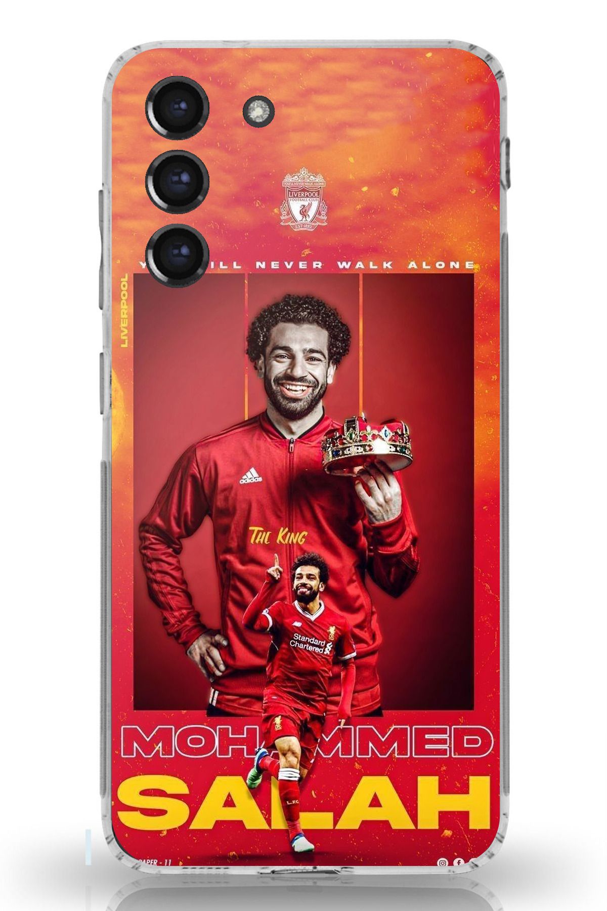 TechTree Galaxy S21 FE Uyumlu Salah King Kral Tasarımlı Şeffaf Silikon Kılıf