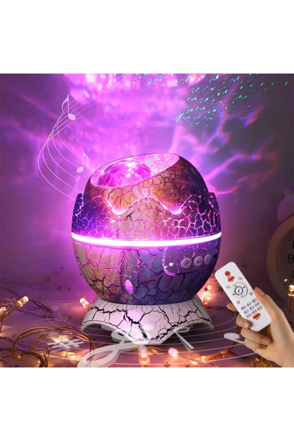 beemen Dinazor Yumurta Model Star Galaksi Işıkları Lazer Projektör Parti Lambası Bluetooth Uzaktan Kumanda