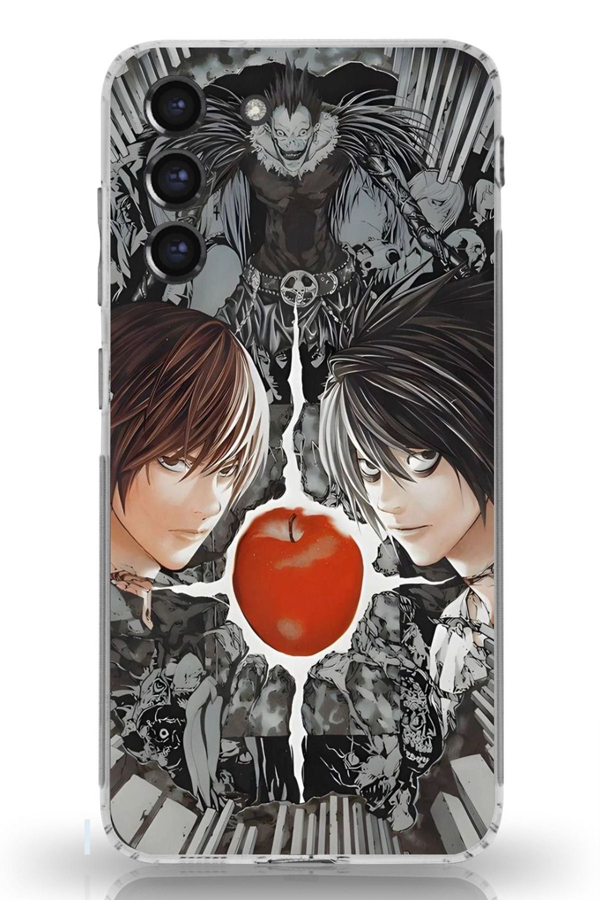 TechTree Galaxy S21 FE Uyumlu Death Note Kapak Tasarımlı Şeffaf Silikon Kılıf