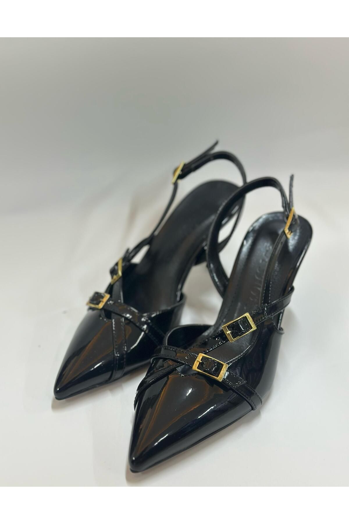 LINASHOES07 Kadın İnce Topuk 3 Tokalı Günlük Ayakkabı