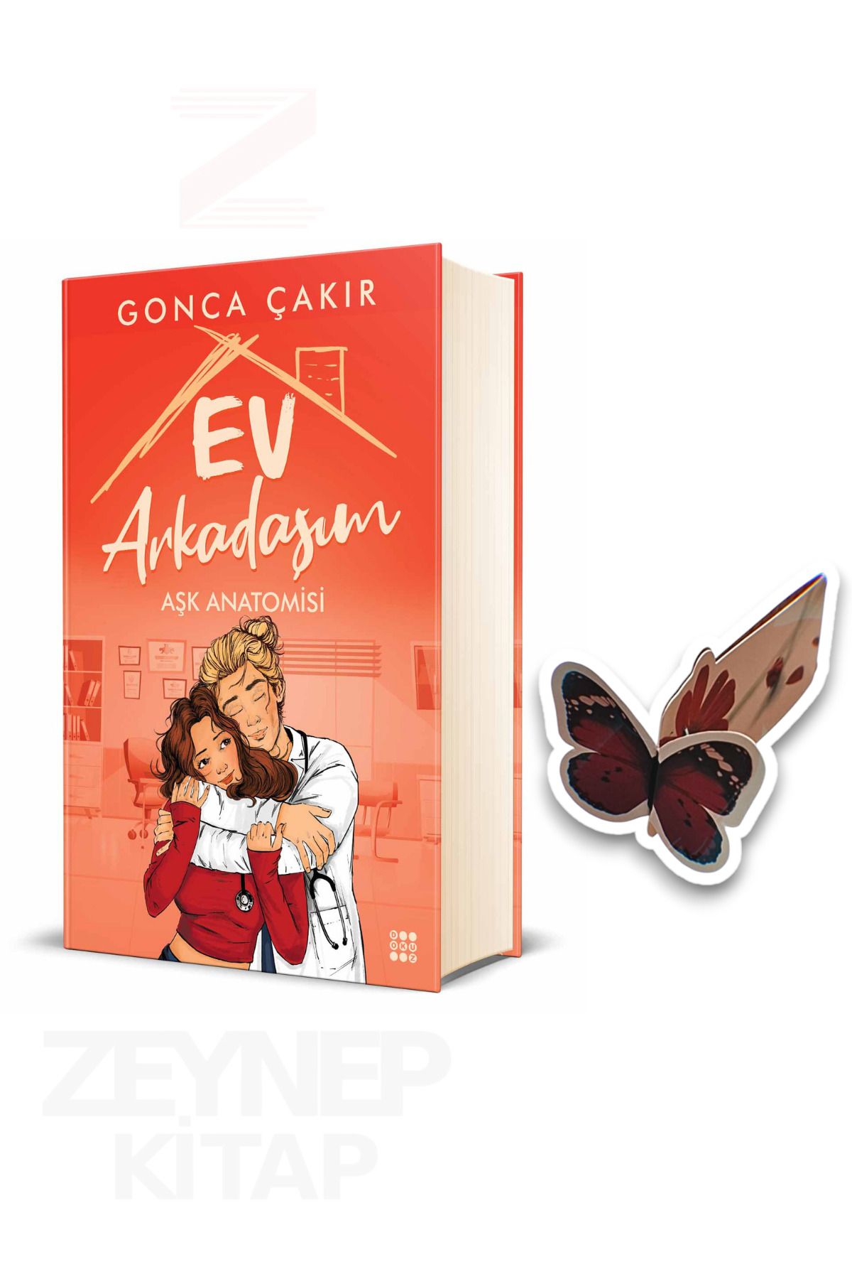 Dokuz Yayınları Ev Arkadaşım-Aşk Anatomisi(CİLTLİ)Özel Tasarım Kelebek Ayraç Hediye