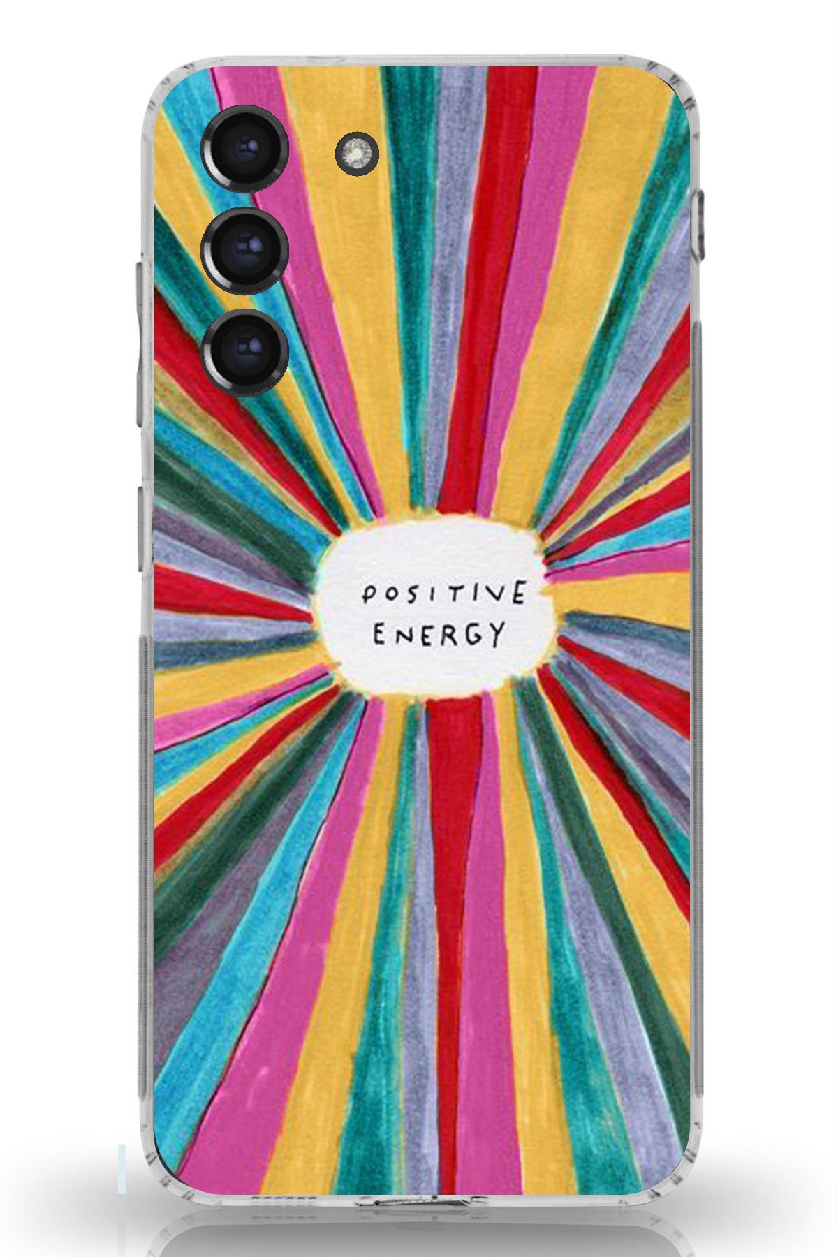 TechTree Galaxy S21 FE Uyumlu Positive Energy Tasarımlı Şeffaf Silikon Kılıf