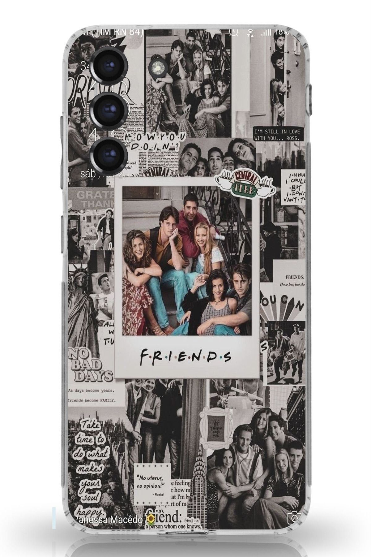 TechTree Galaxy S21 FE Uyumlu Friends Nostalji Tasarımlı Tasarımlı Şeffaf Silikon Kılıf