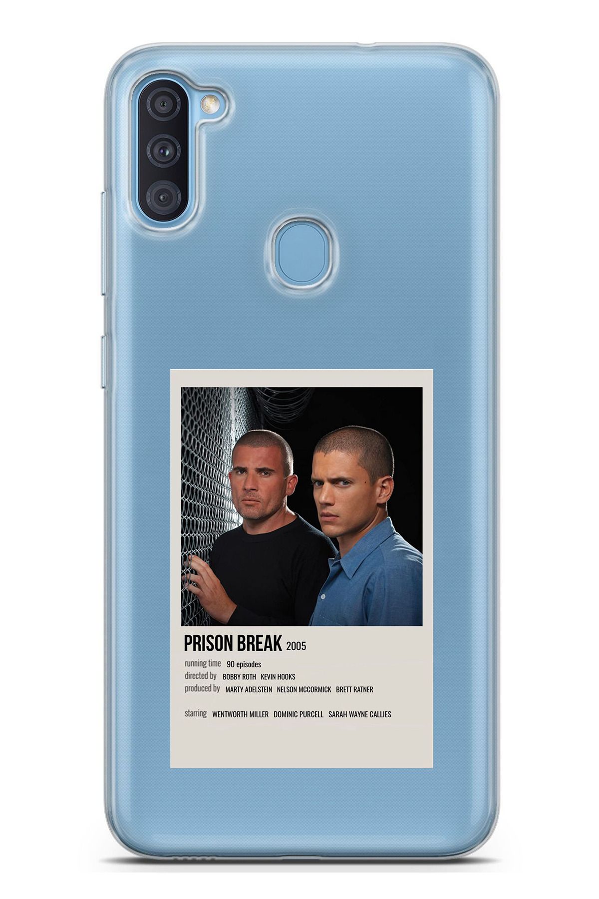 TechTree Galaxy A11 - M11 Uyumlu Prison Break Tasarımlı Şeffaf Silikon Kılıf