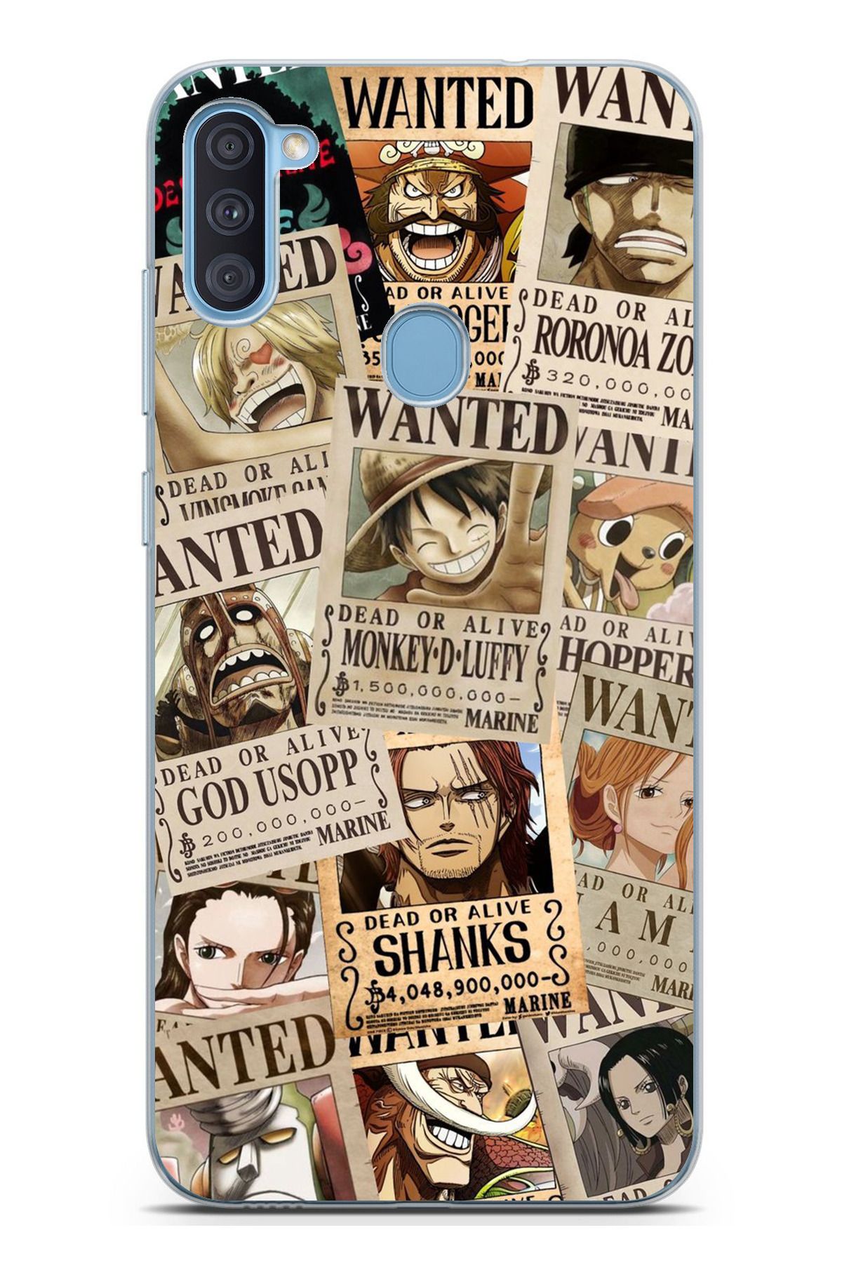 TechTree Galaxy A11 - M11 Uyumlu One Piece Gazete Tasarımlı Şeffaf Silikon Kılıf