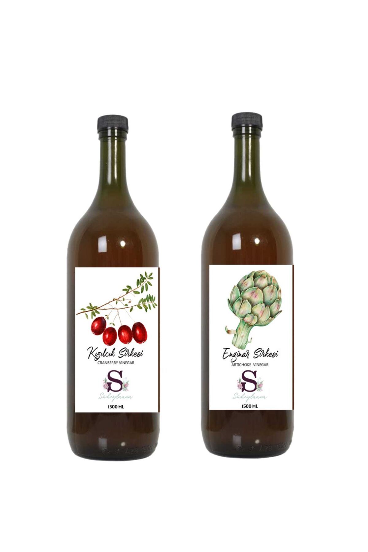 Süheylaana Doğal Kızılcık Sirkesi 1500 Ml - Doğal Enginar Sirkesi 1500 Ml