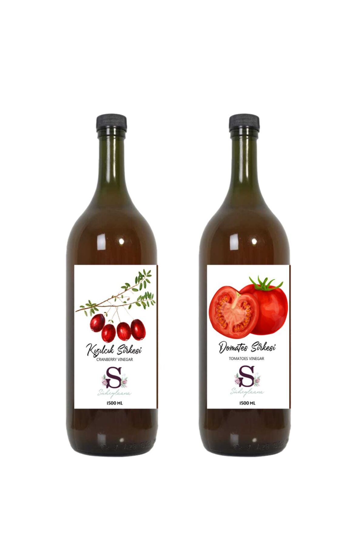 Süheylaana Doğal Kızılcık Sirkesi 1500 Ml - Doğal Domates Sirkesi 1500 Ml