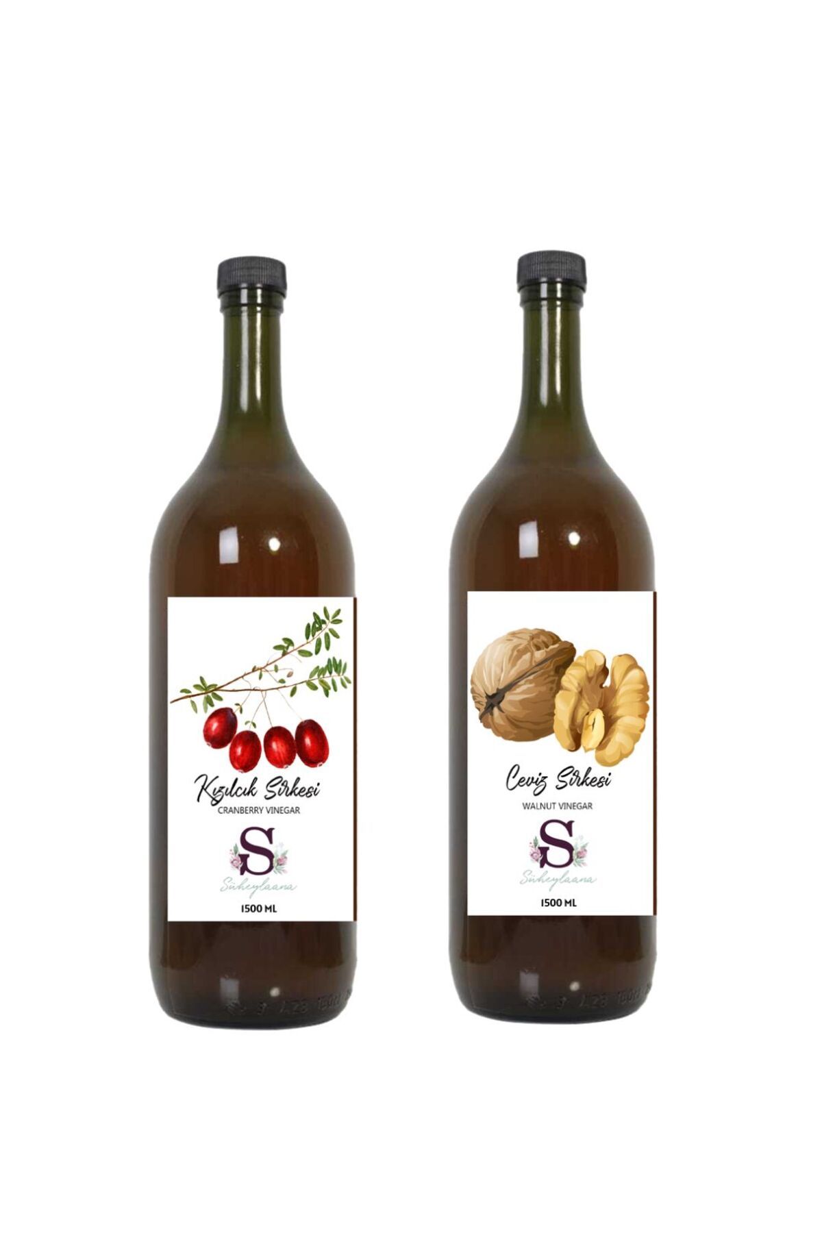Süheylaana Doğal Kızılcık Sirkesi 1500 Ml - Doğal Ceviz Sirkesi 1500 Ml