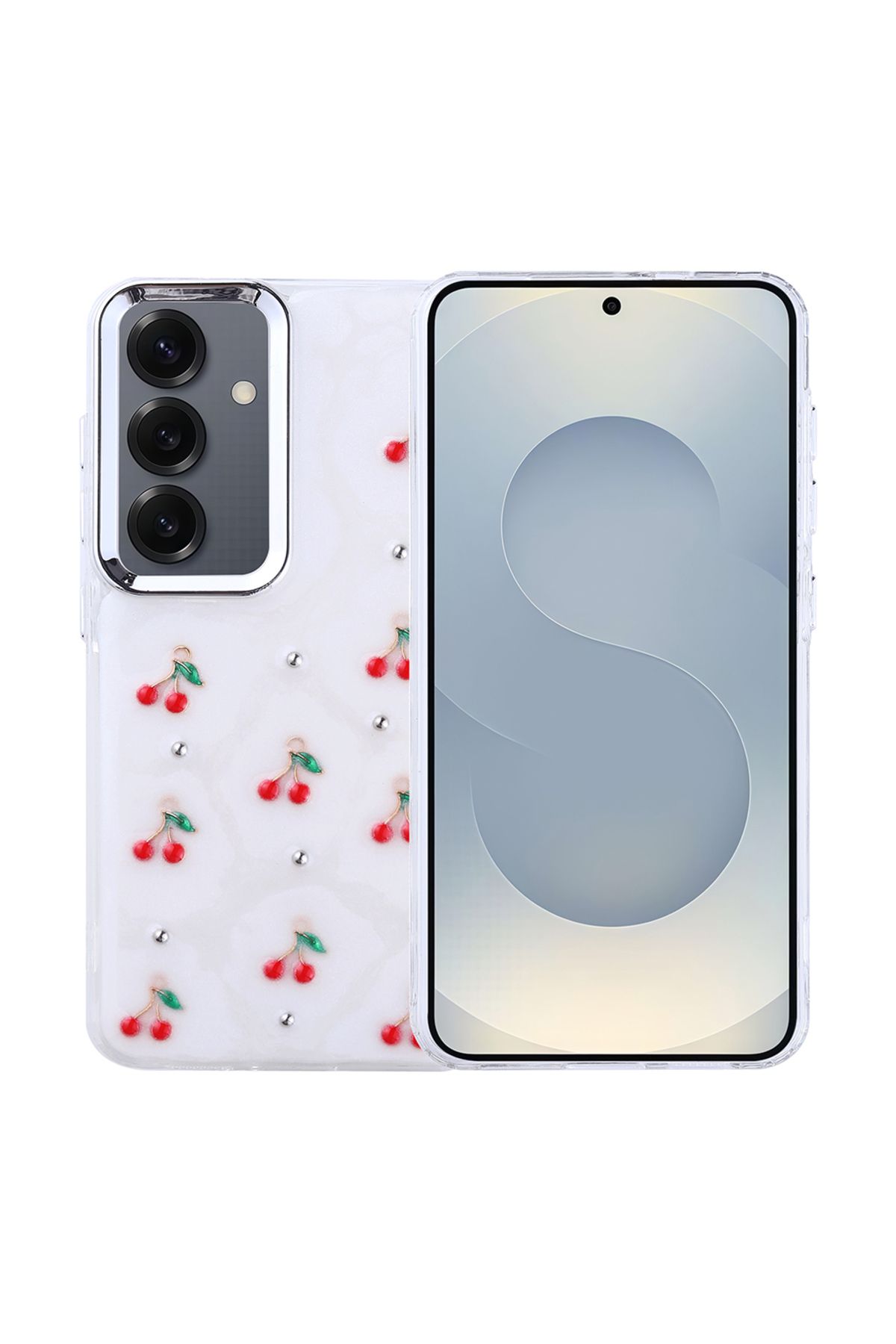 Rivor Galaxy S25 Plus & Galaxy S24 Plus Kılıf Kamera Çıkıntılı Airbag Tasarımlı Simli Estetik Şeffaf Kapak