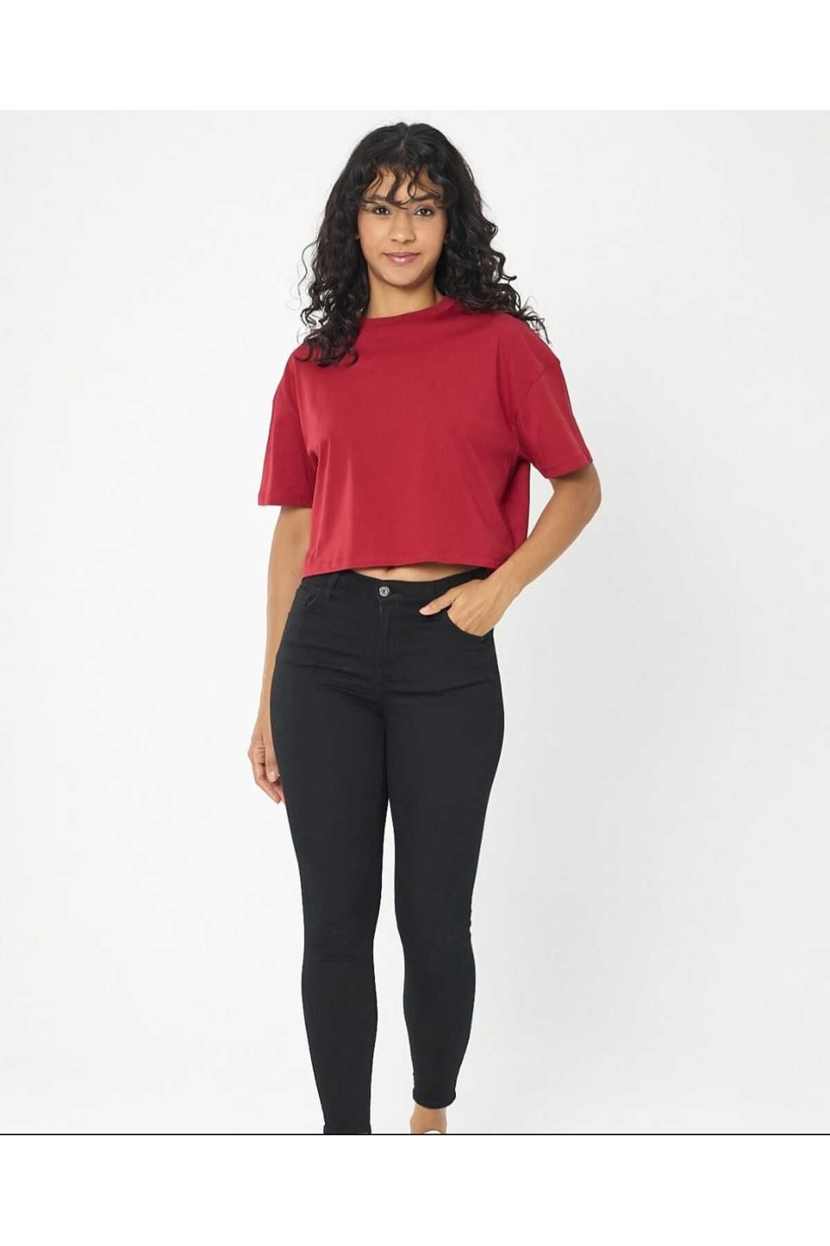 libukes Oversize Kırmızı crop