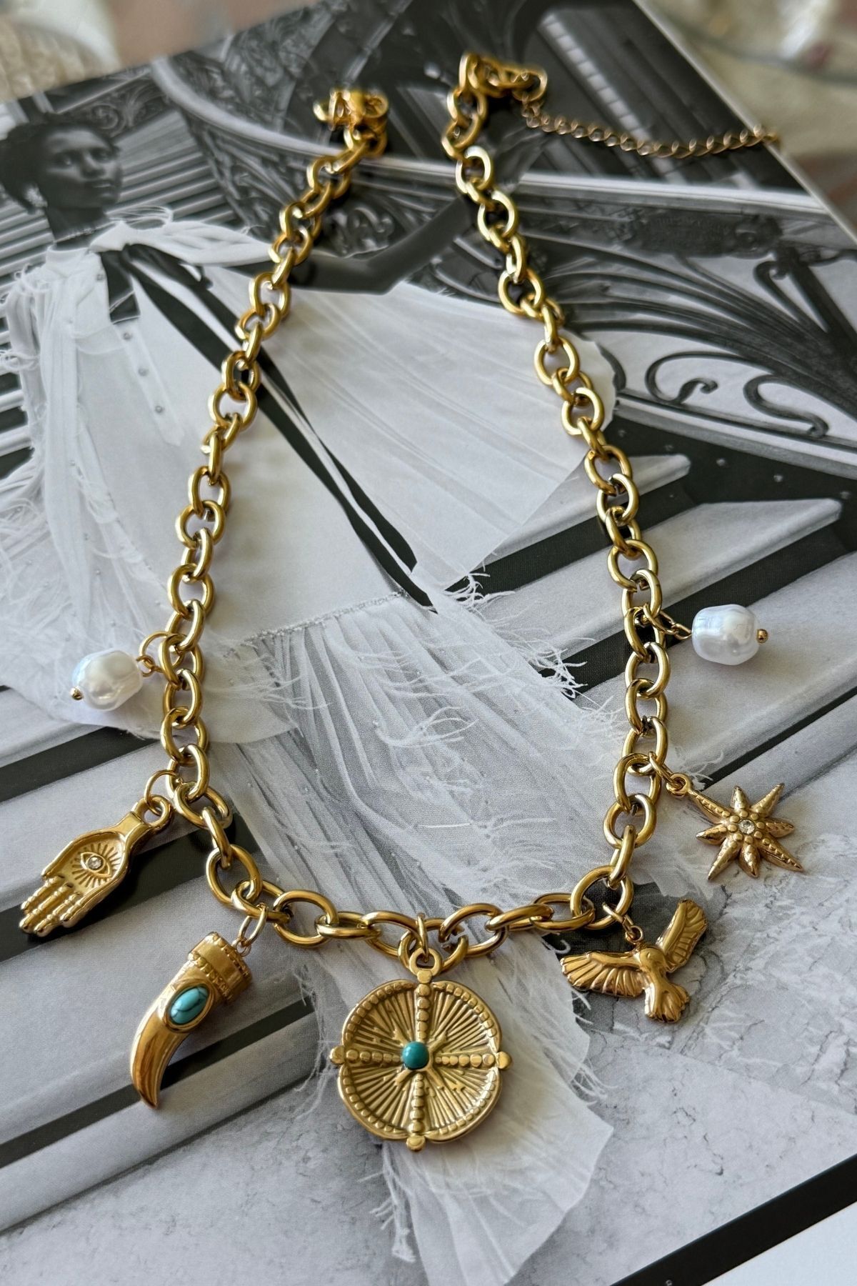 Trendy Butik Çelik Bohem Kolye