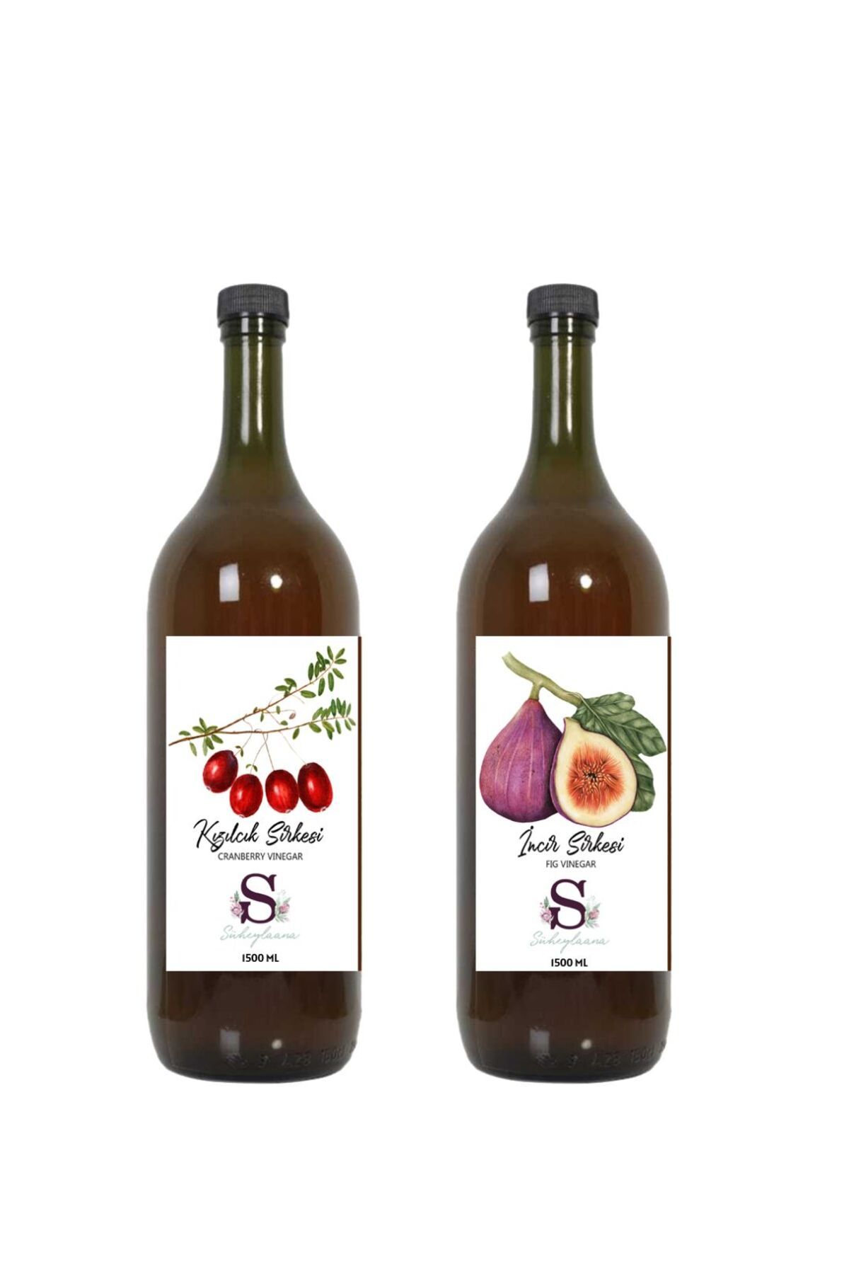Süheylaana Doğal Kızılcık Sirkesi 1500 Ml - Doğal İncir Sirkesi 1500 Ml