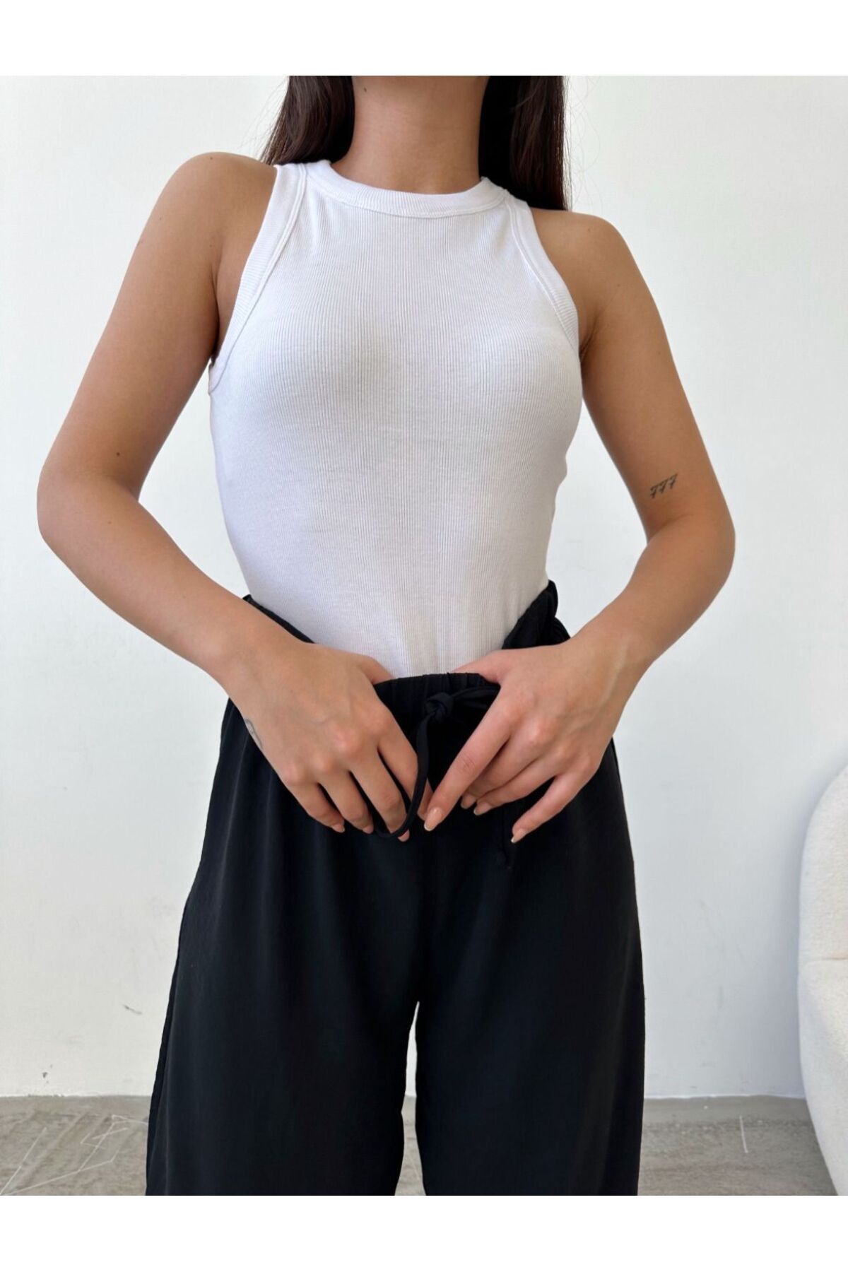 FASHİON TREND Basic Fit Beyaz Ribana Atlet