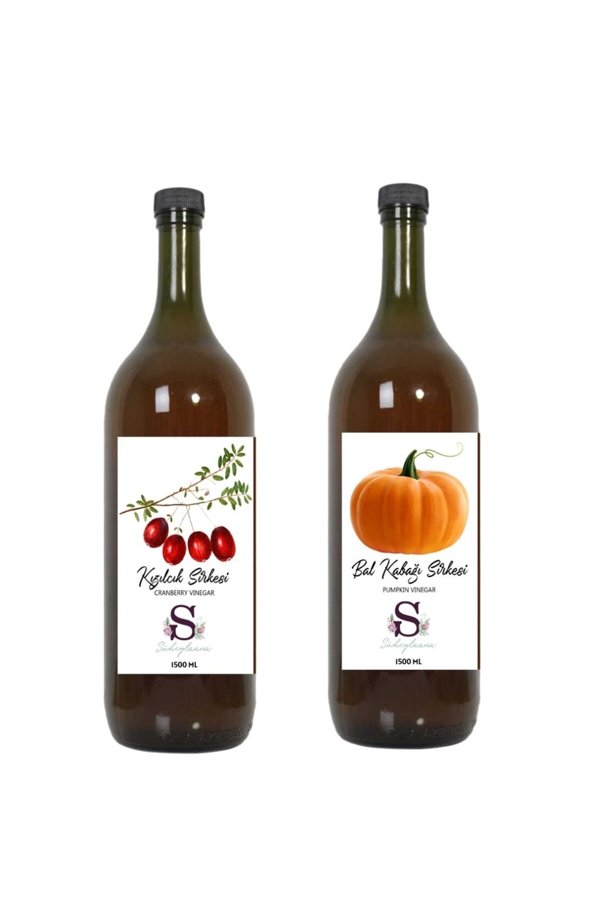 Süheylaana Doğal Kızılcık Sirkesi 1500 Ml - Doğal Bal Kabağı Sirkesi 1500 Ml