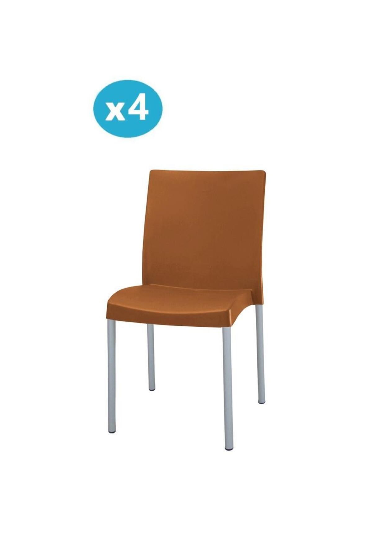 Omnipazar Mt-cf875 Vortice Plastik Bahçe Balkon Sandalye 4'lü Set