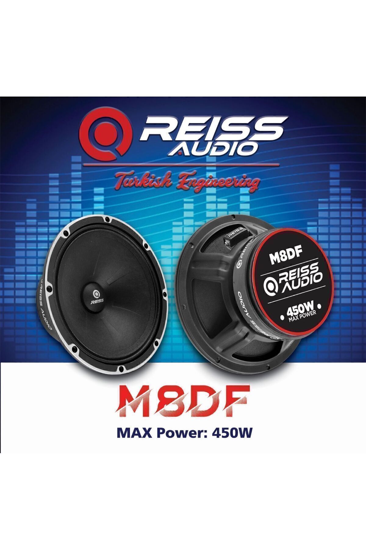 REISS AUDIO Rs-m8dfff 20cm Özel Seri Ciftti 900watt 400rms Oto Midrange Iki Adet